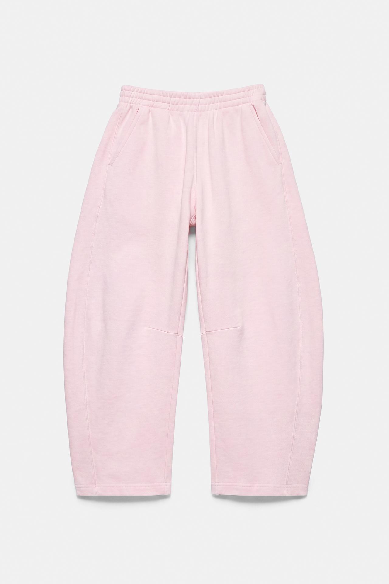 Barrel-leg joggers — Pastel pink