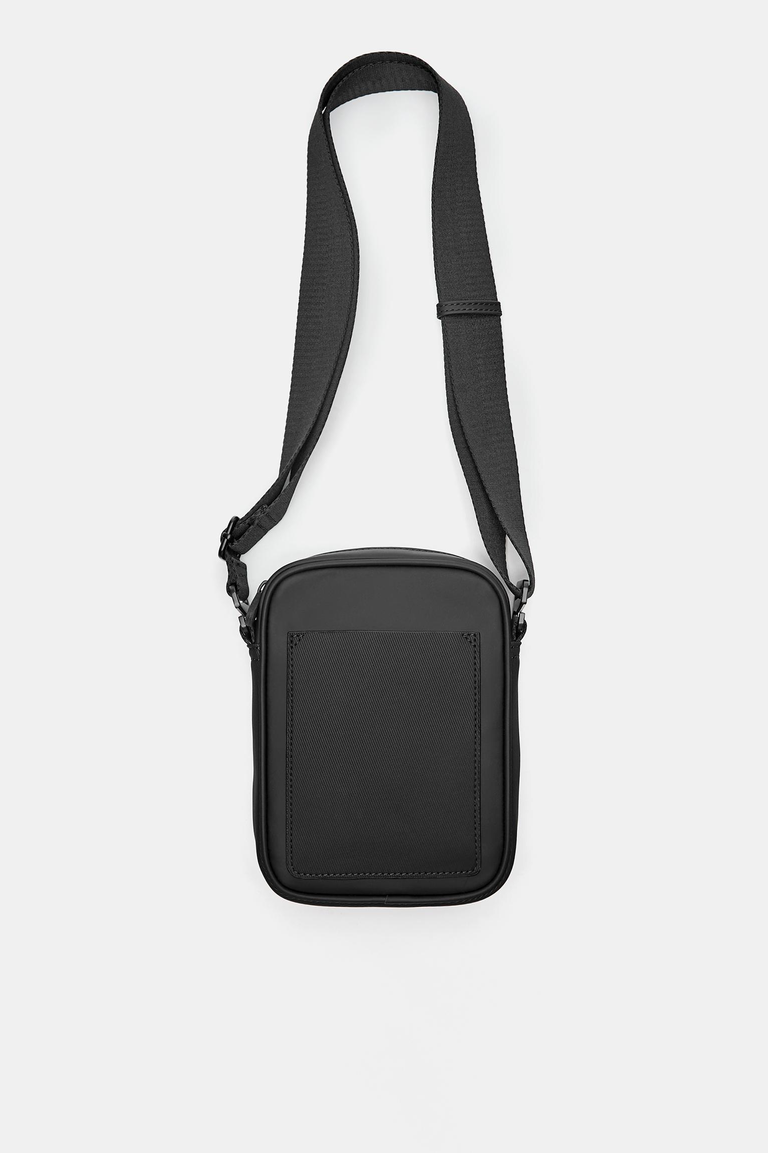 Rubberised crossbody bag — Black