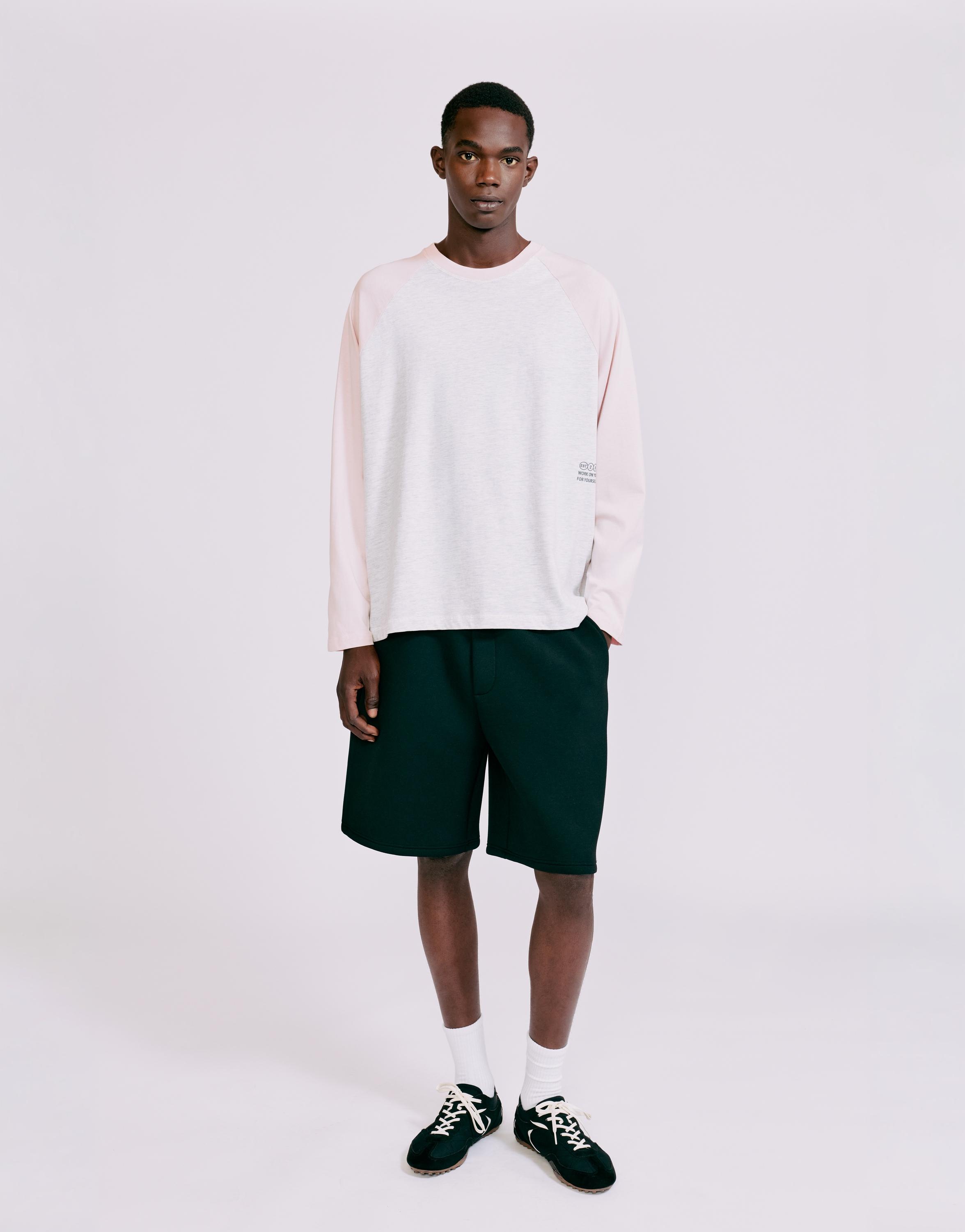 Raglan sleeve T-shirt — Pink