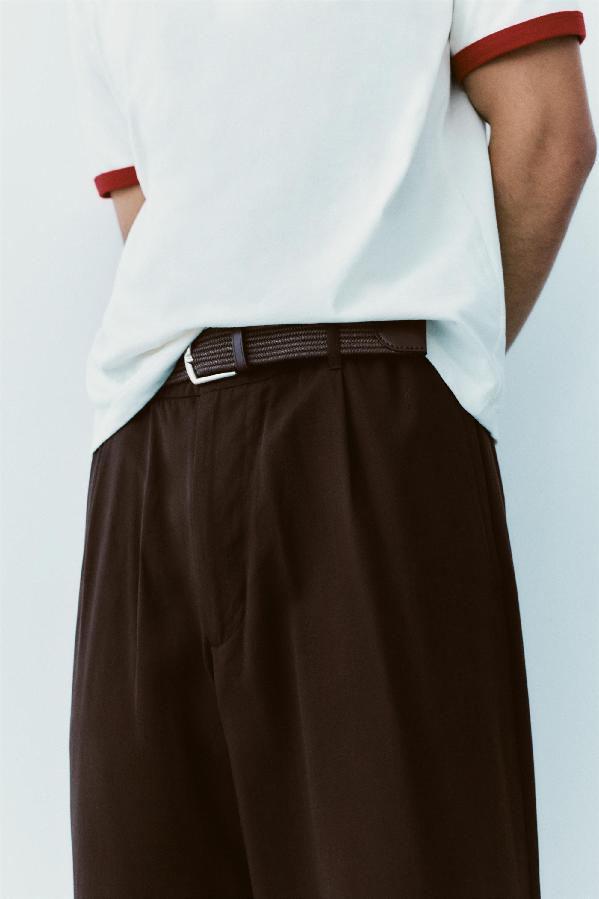 Contrast trim T-shirt — Red