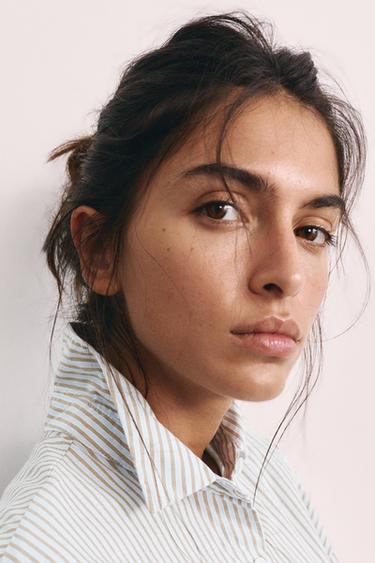 Embroidered striped shirt — Pastel blue 3