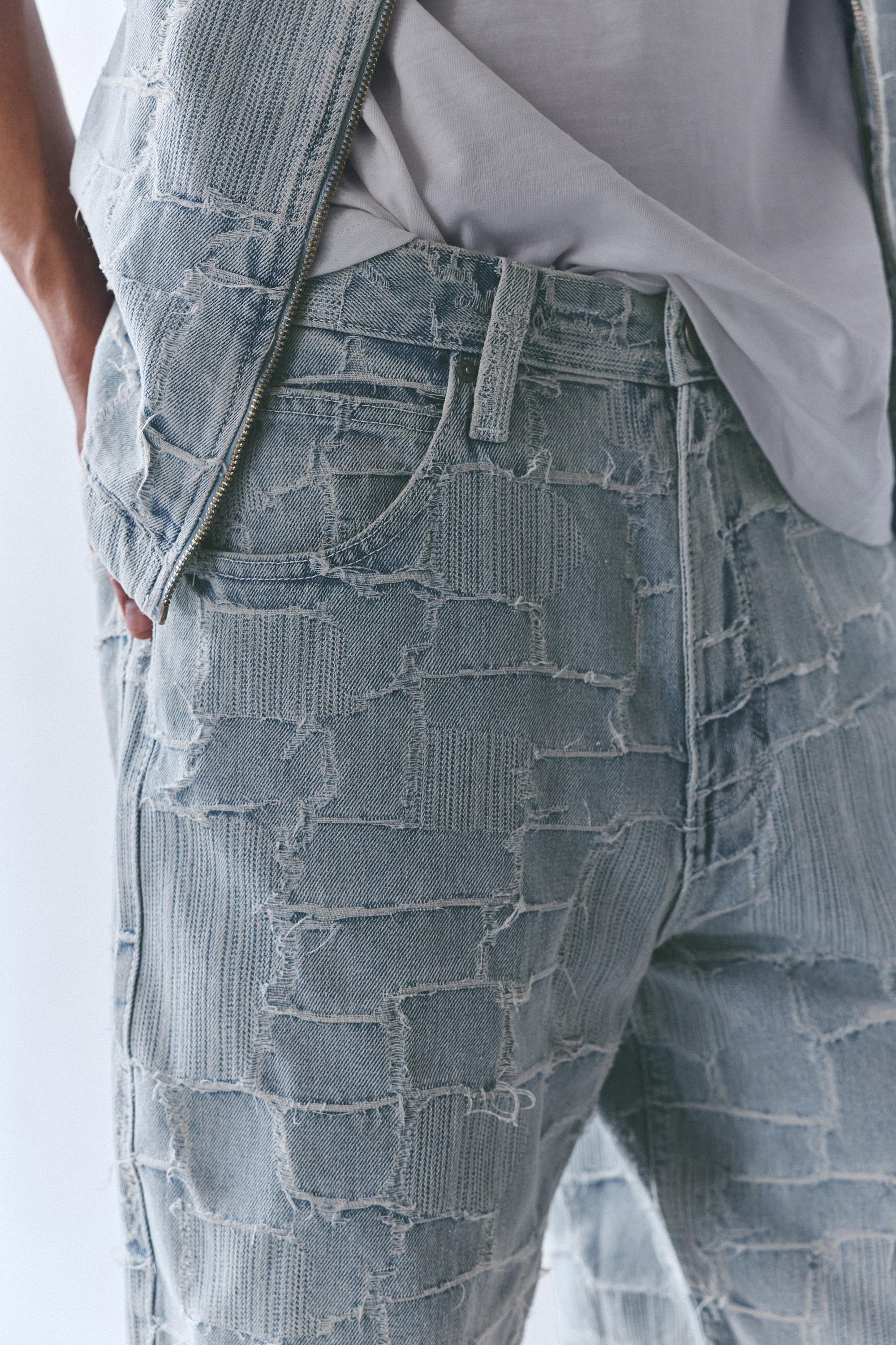 Jacquard denim Bermuda shorts — Pale indigo