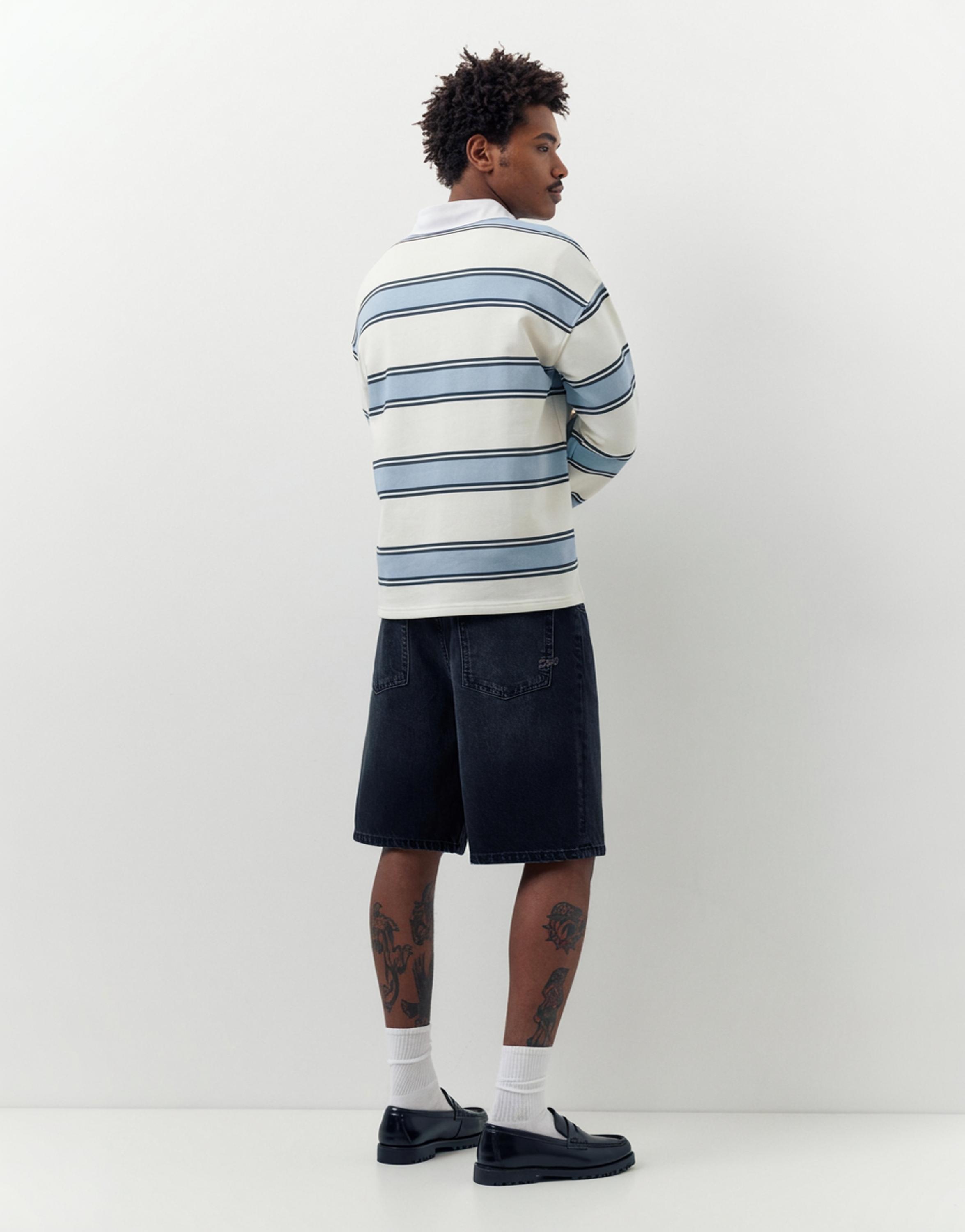 Çizgili uzun kollu polo - Görsel 6