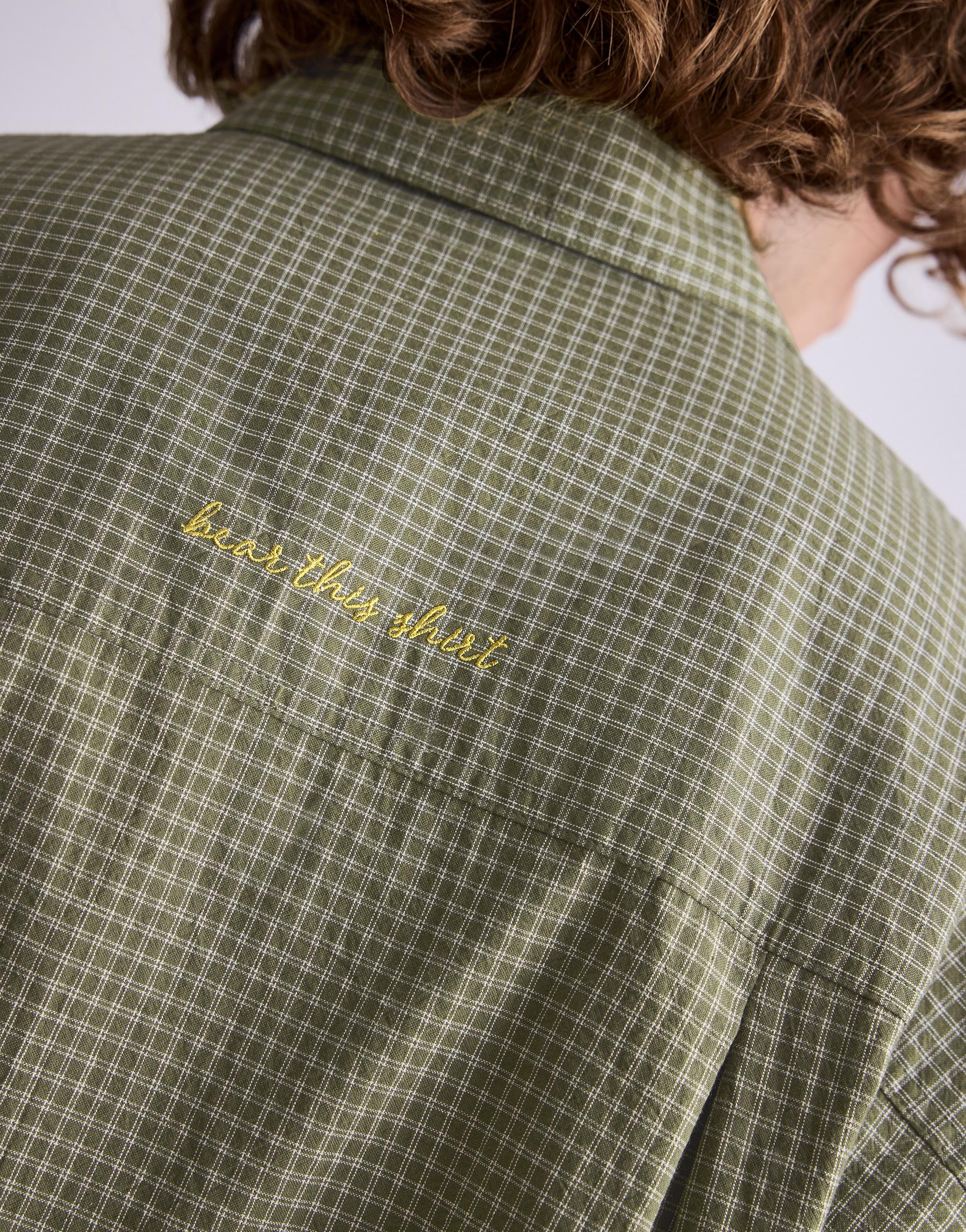 Double sleeve check shirt — White/Grey