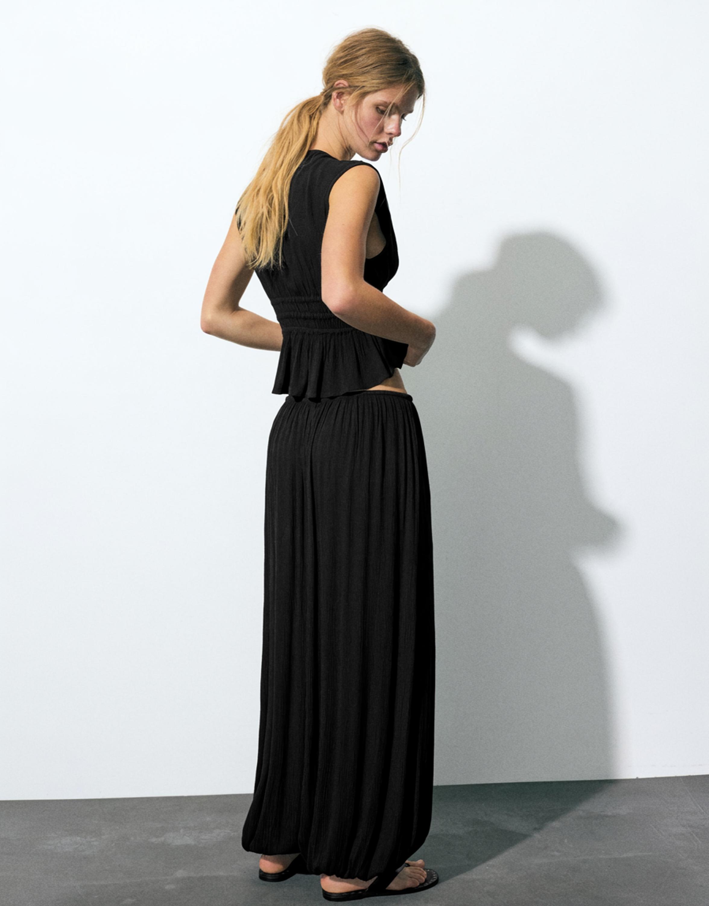 Sarouel crepe trousers — Black