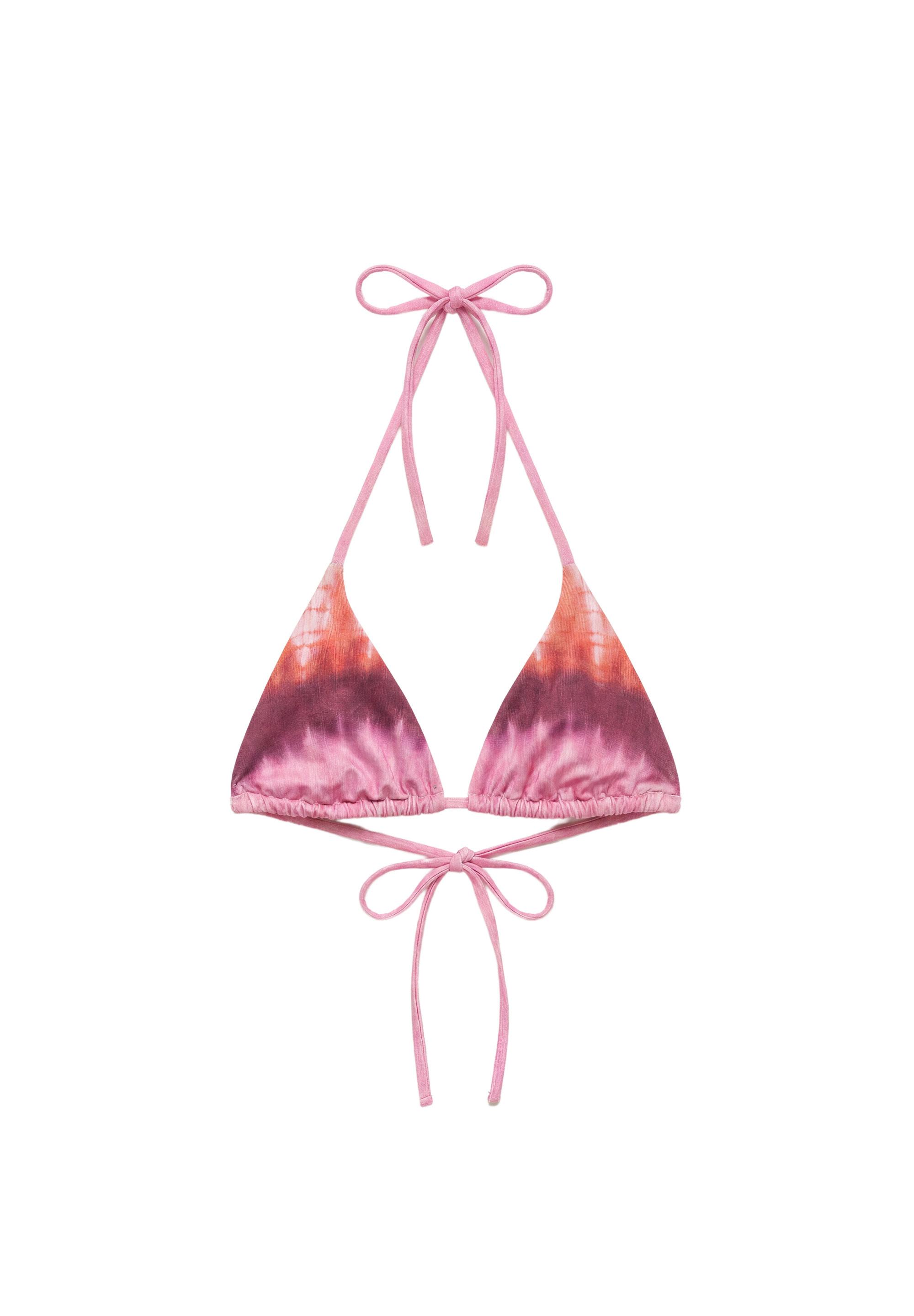 Triangle tie-dye bikini top — Pink