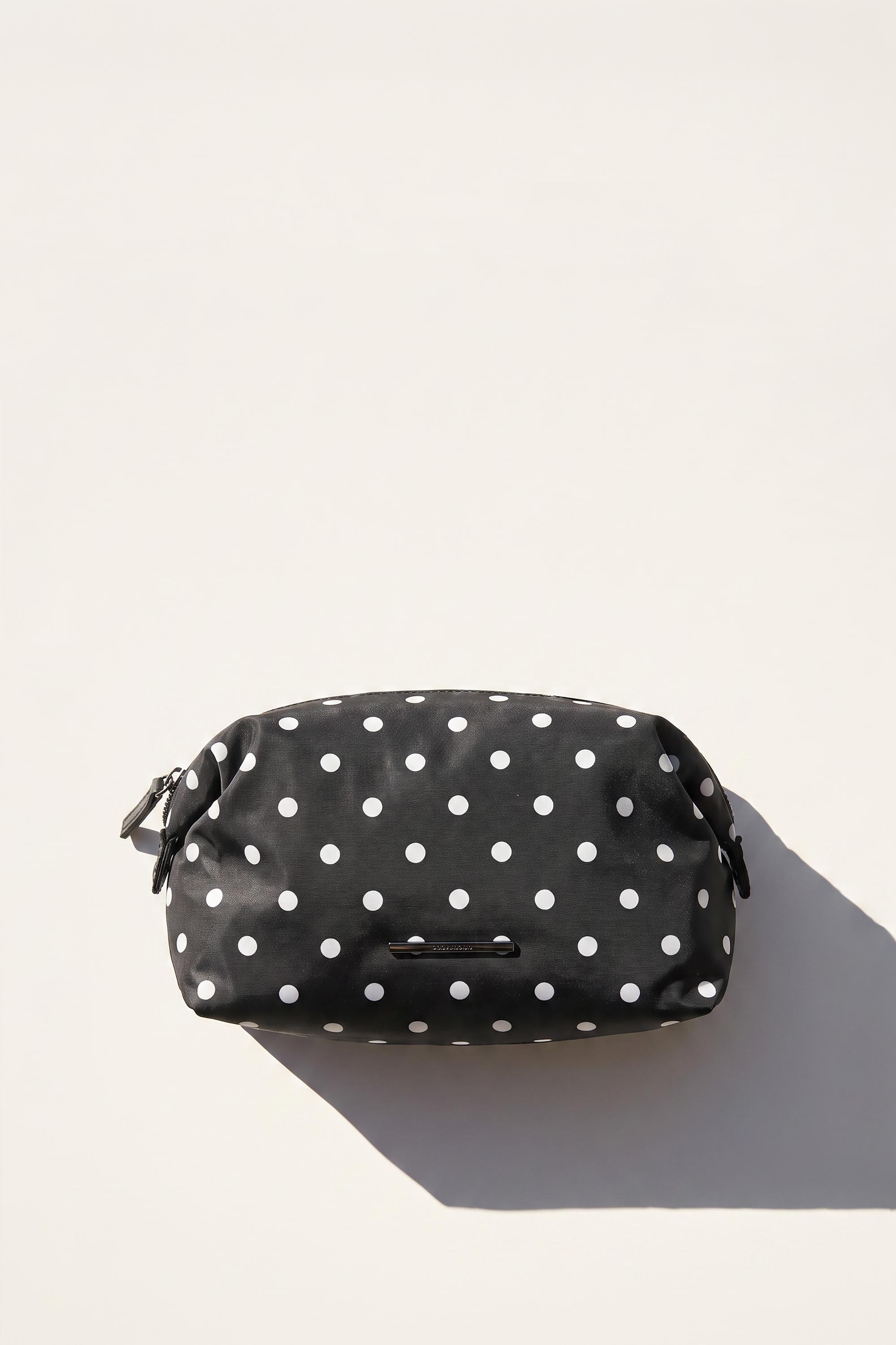 Polka dot nylon toiletry bag — Black