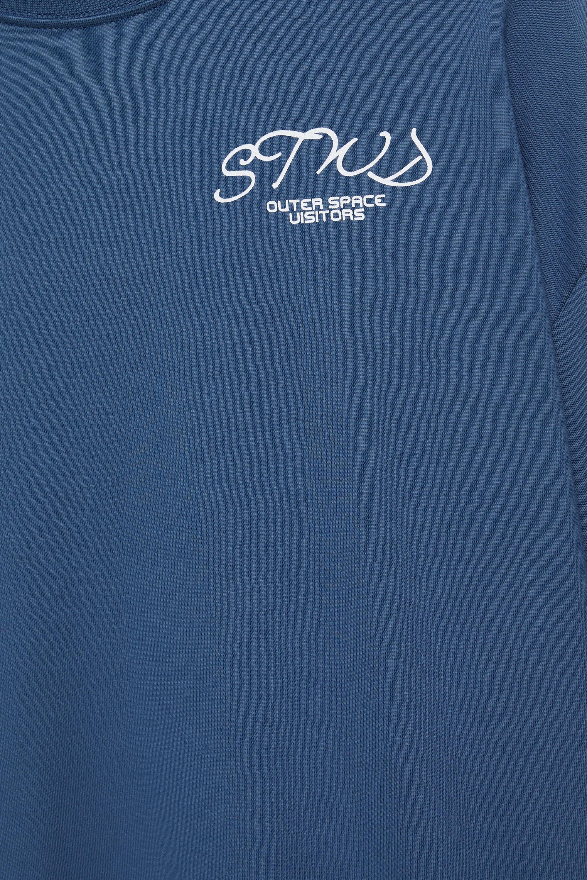 Boxy-fit graphic T-shirt — Navy