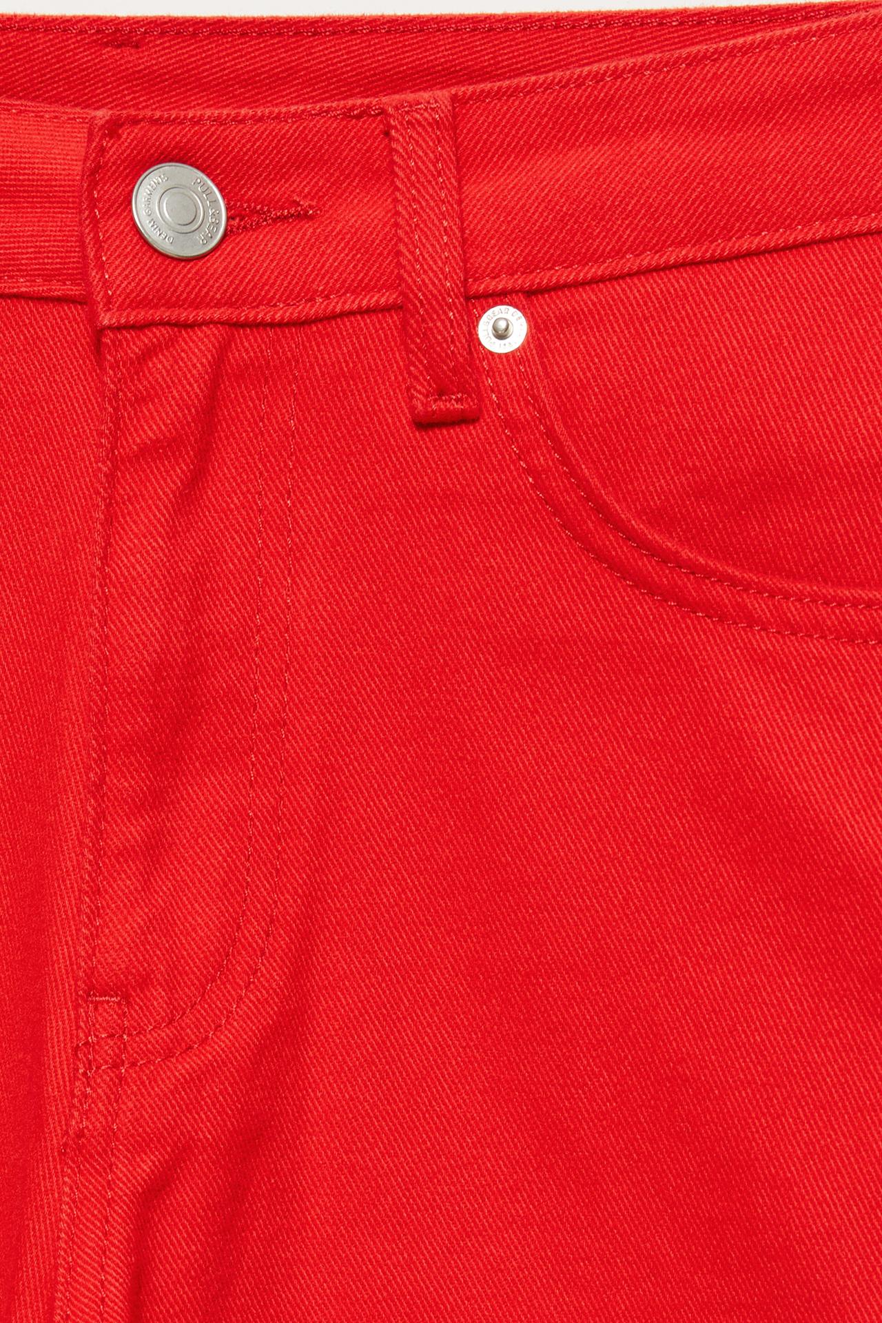 Low-rise barrel jeans — Red