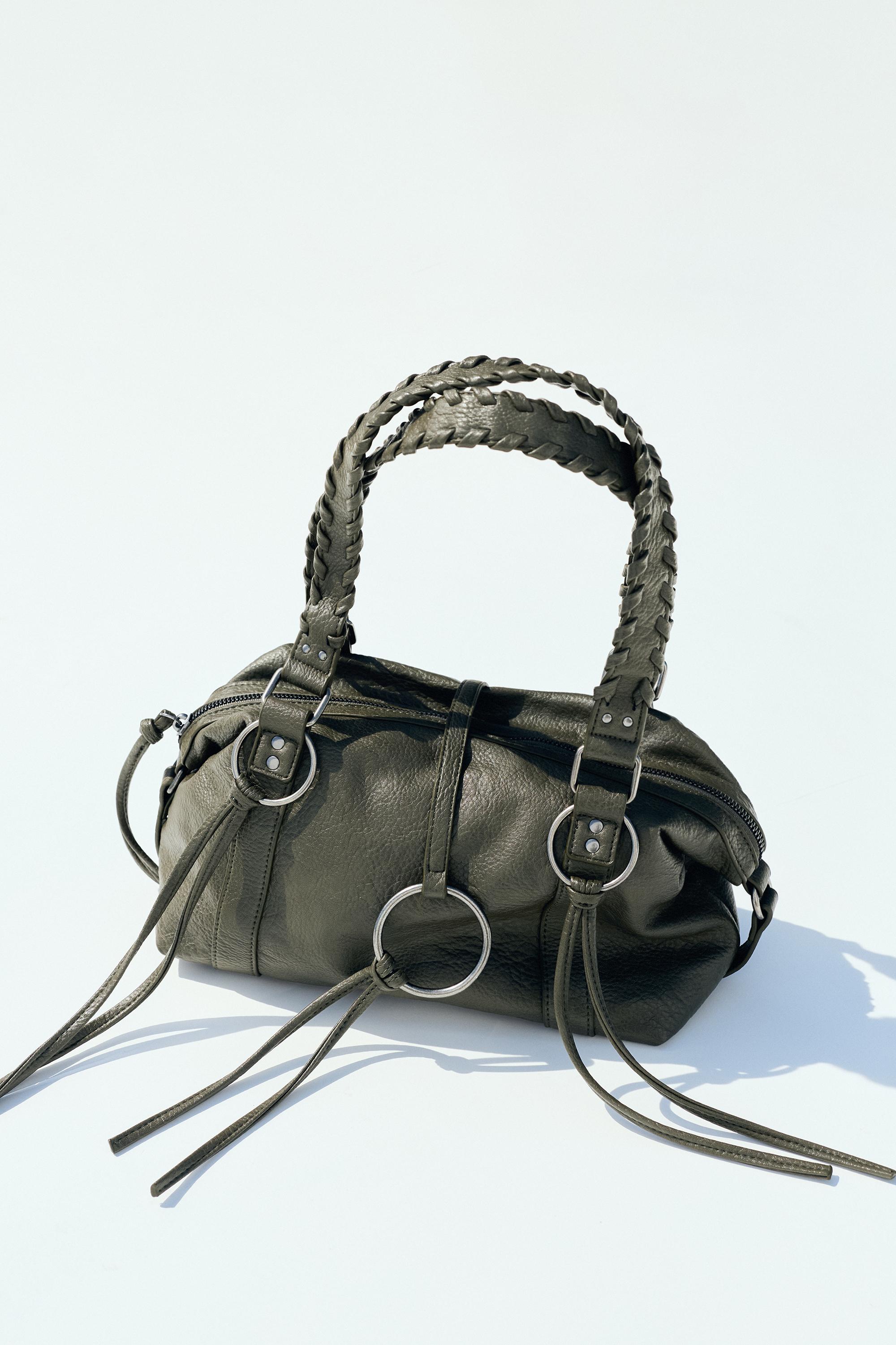 Ring detail shoulder bag — Khaki