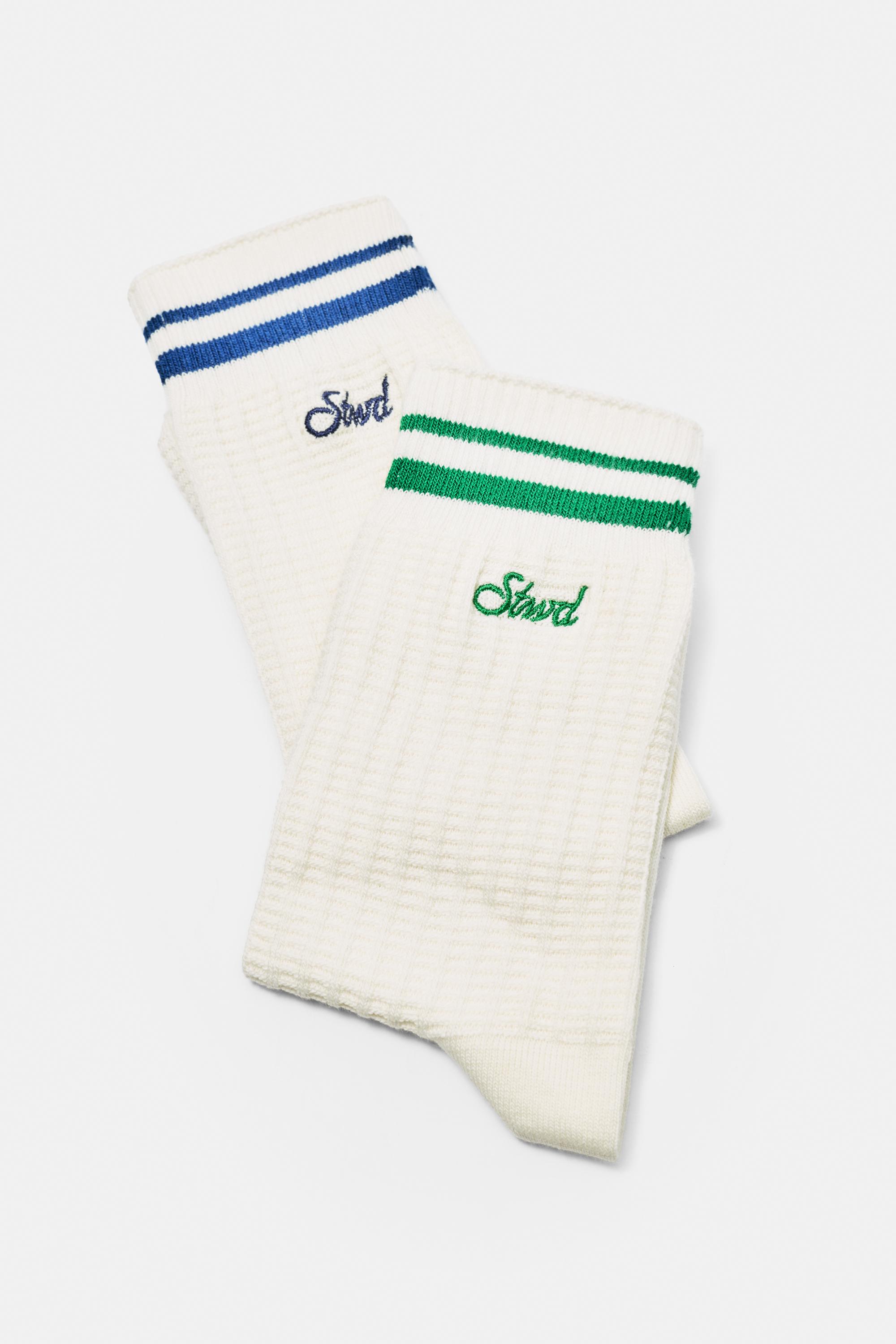 Striped sports socks — Green