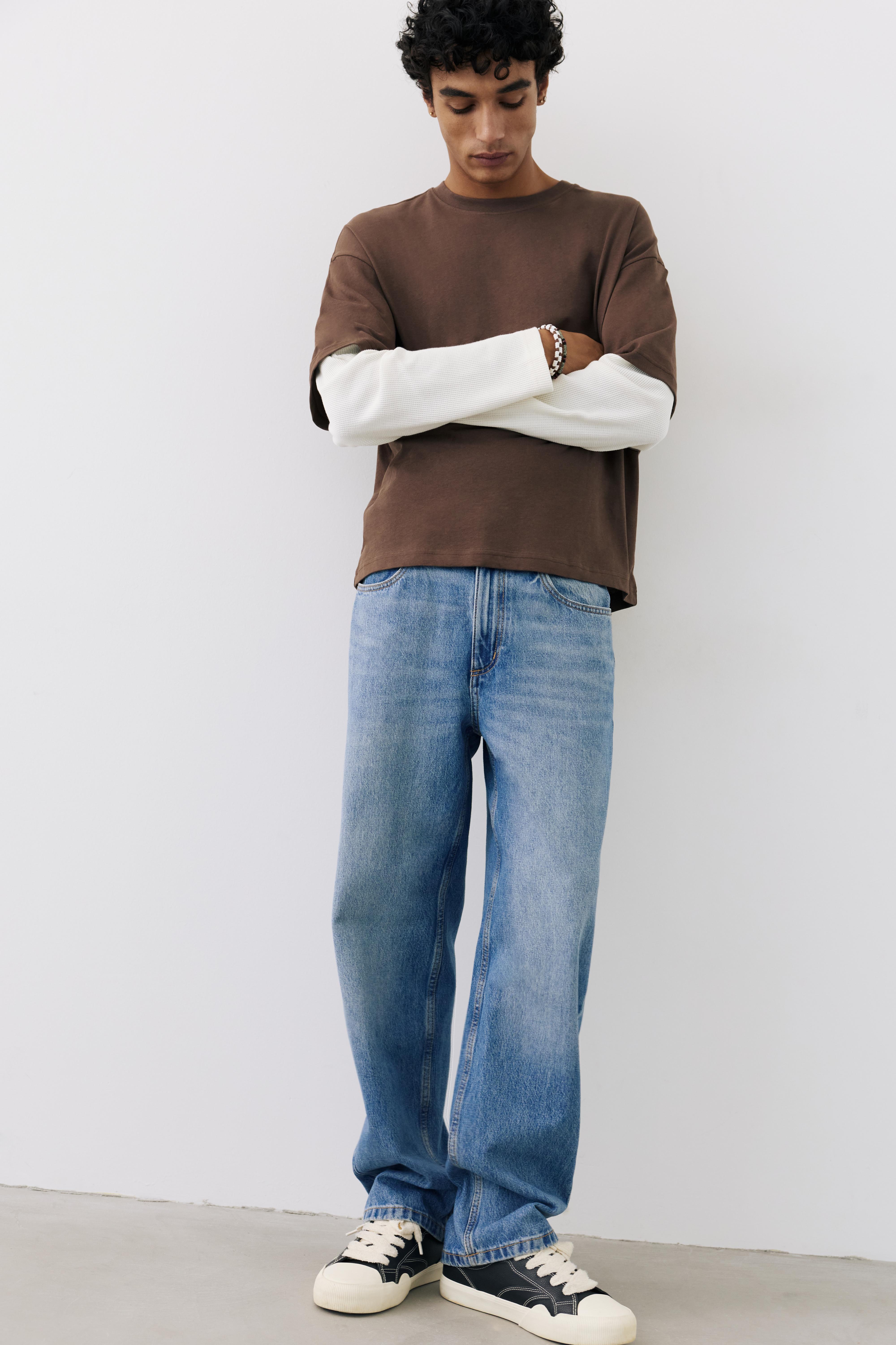 Double-layer long sleeve T-shirt — Brown