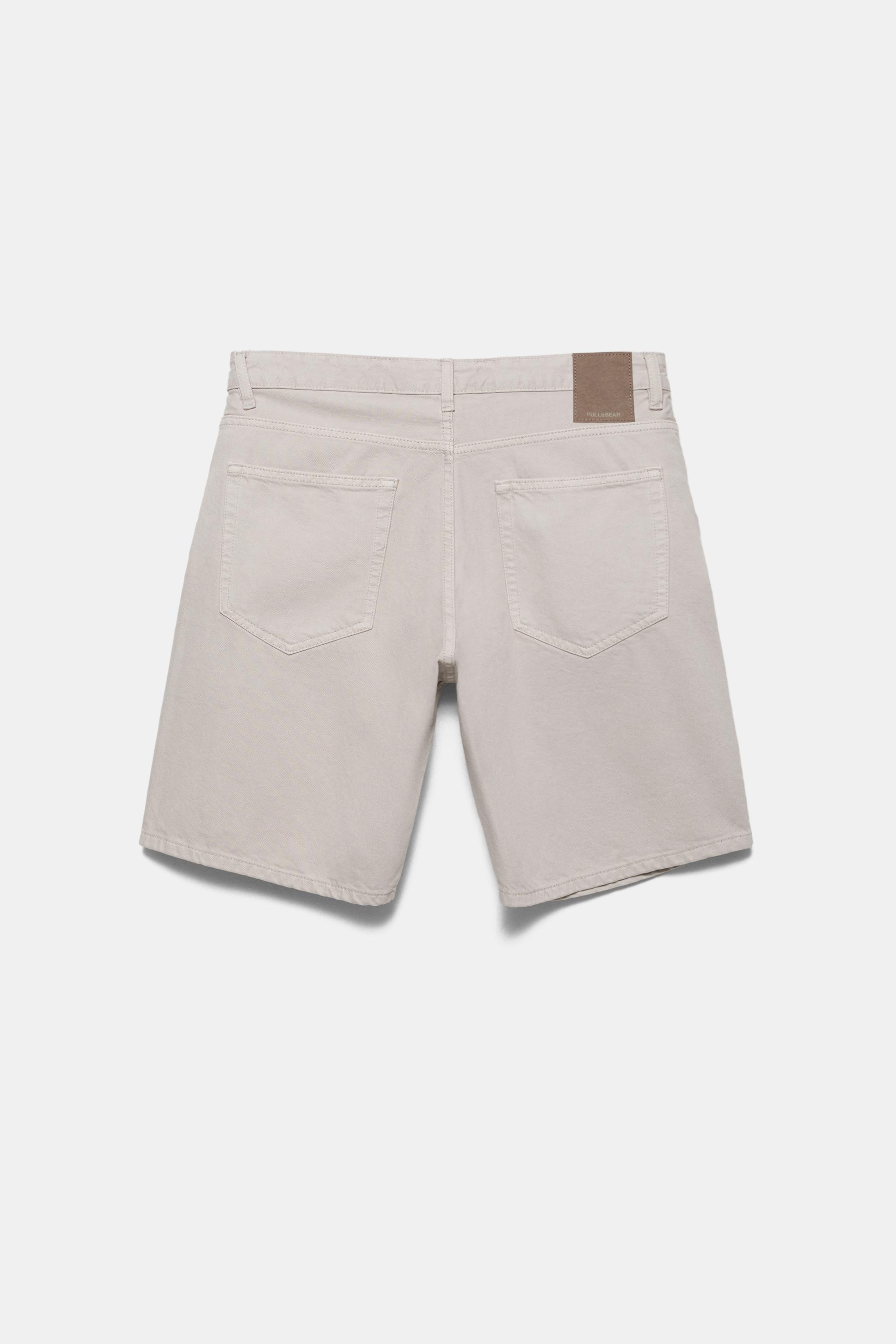 Standard denim Bermuda shorts — Pale grey