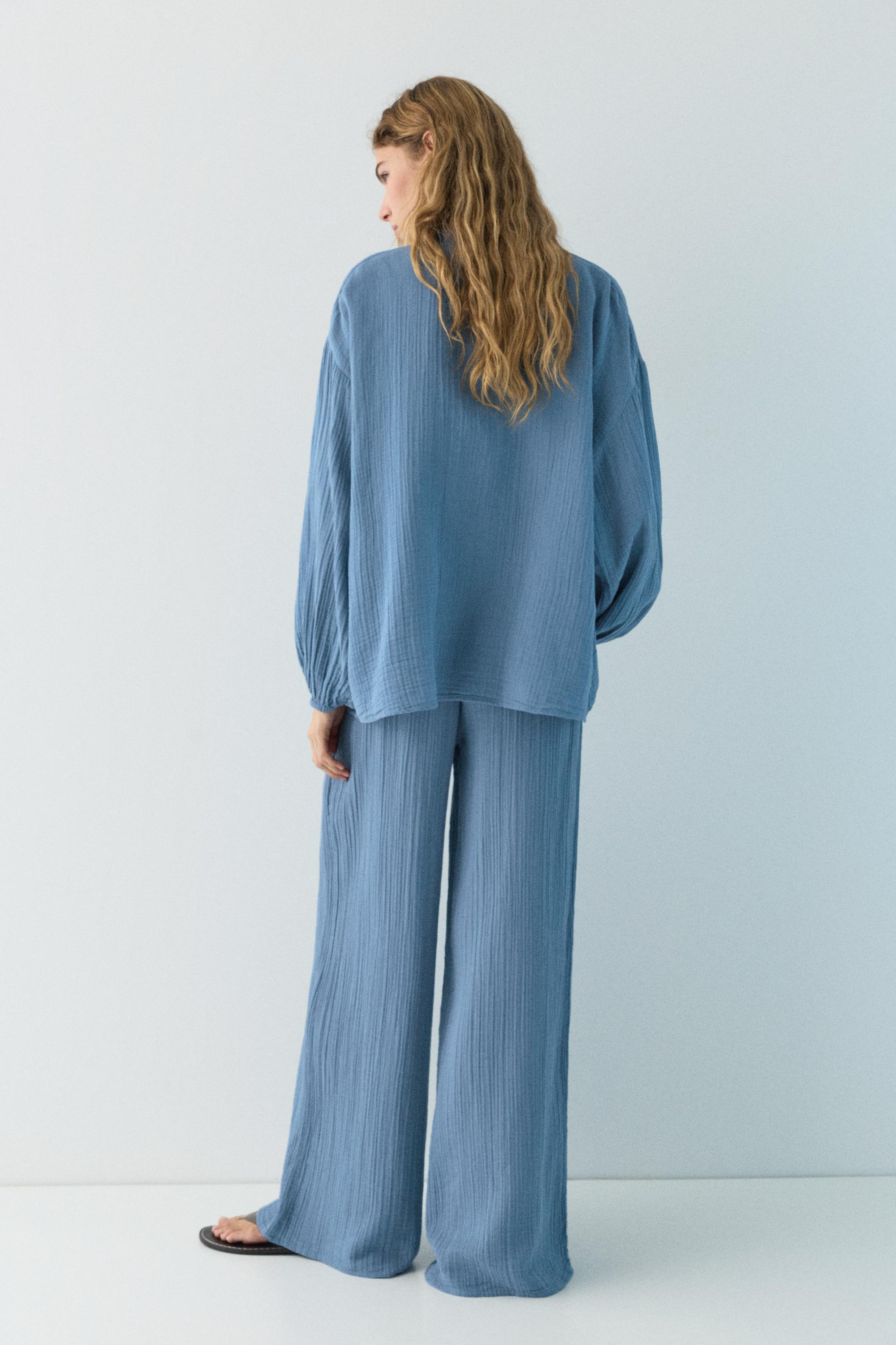 Hakim yaka Şile bezi gömlek - Görsel 25