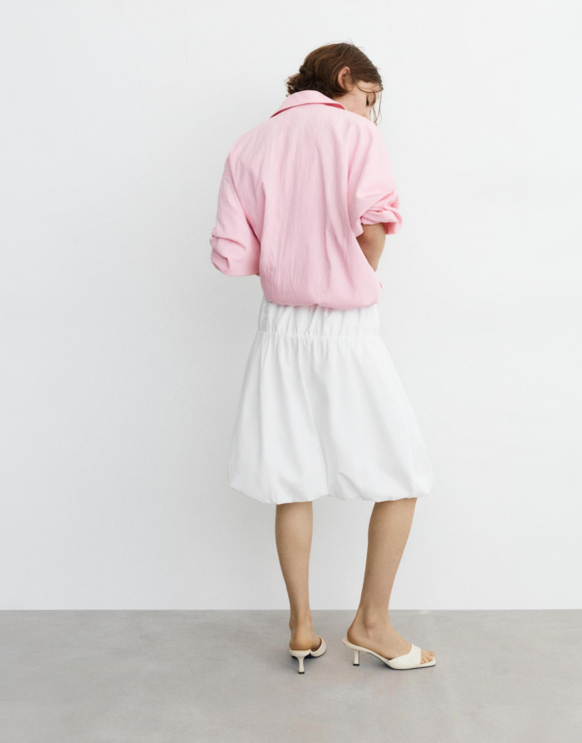 Poplin balloon skirt — White