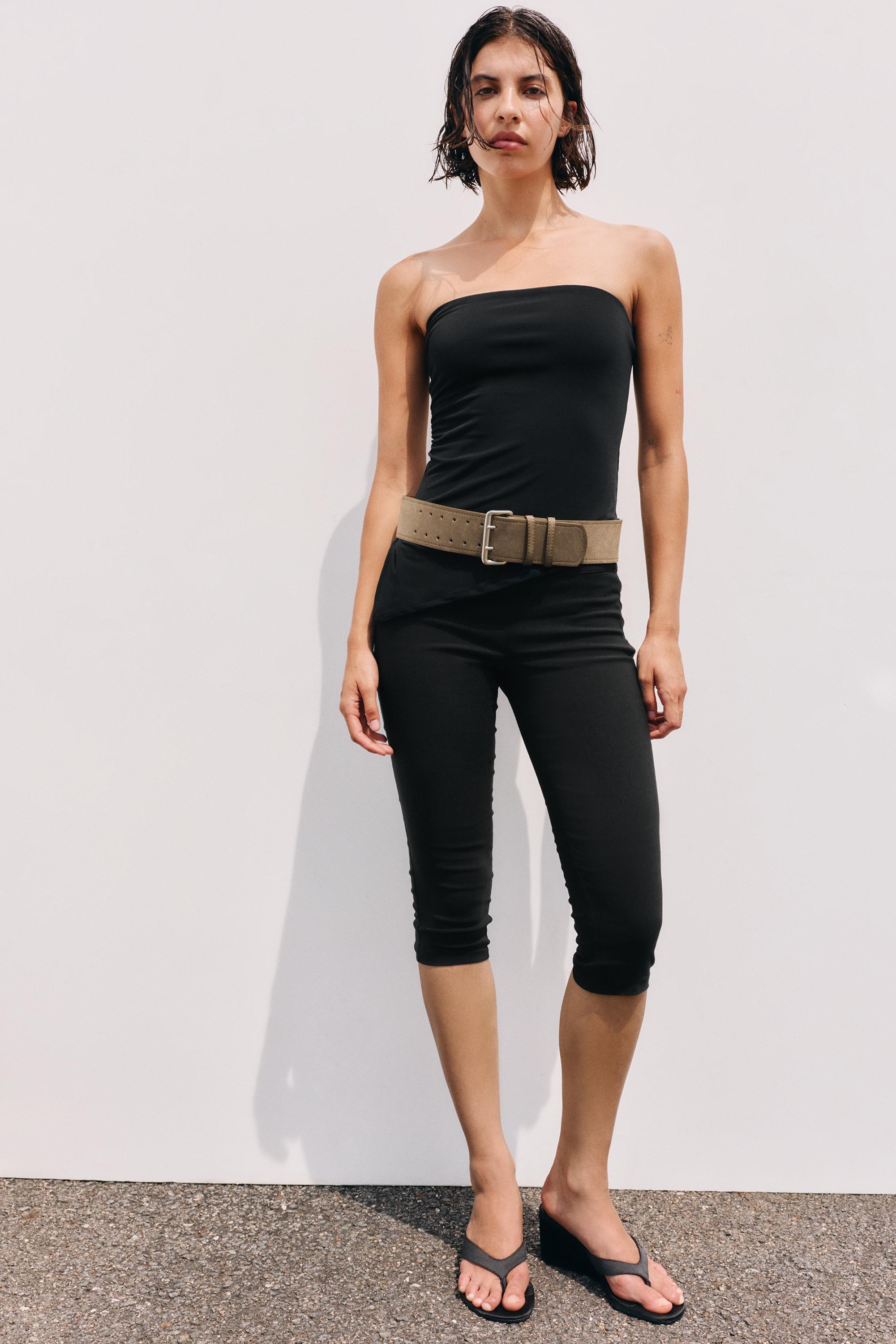 Wide-waist capris — Black