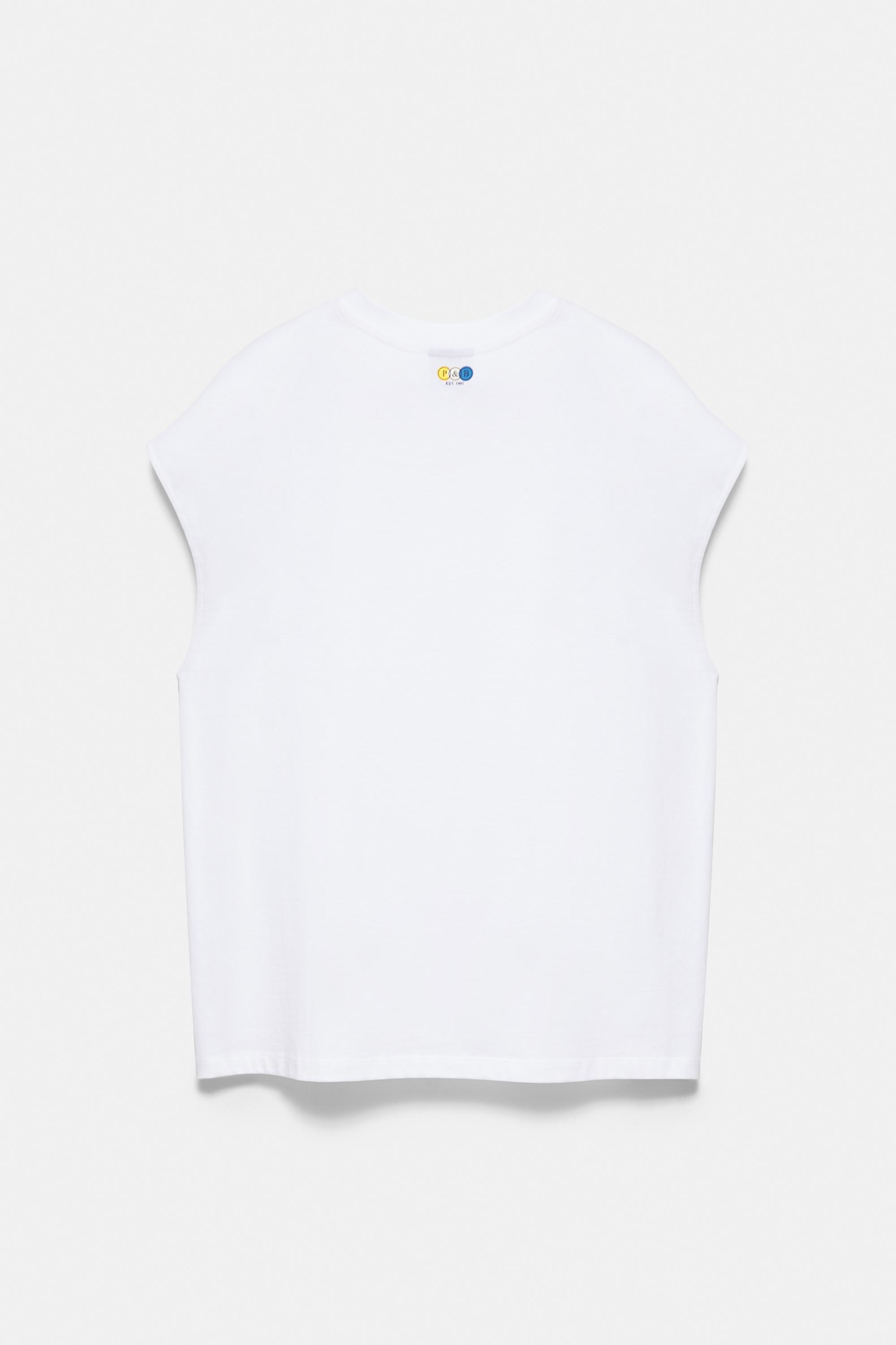 Boxy graphic vest top — White