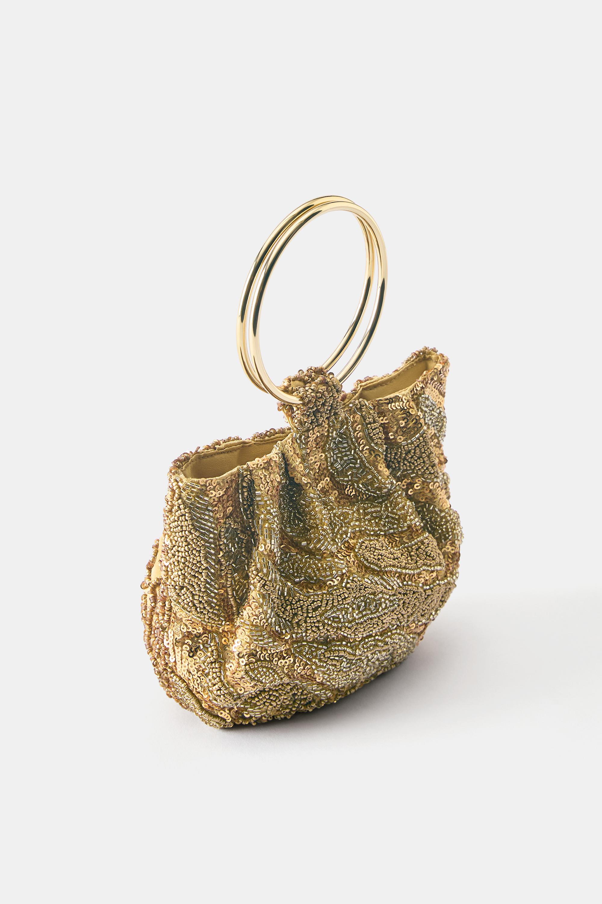 Beaded handbag — Gold