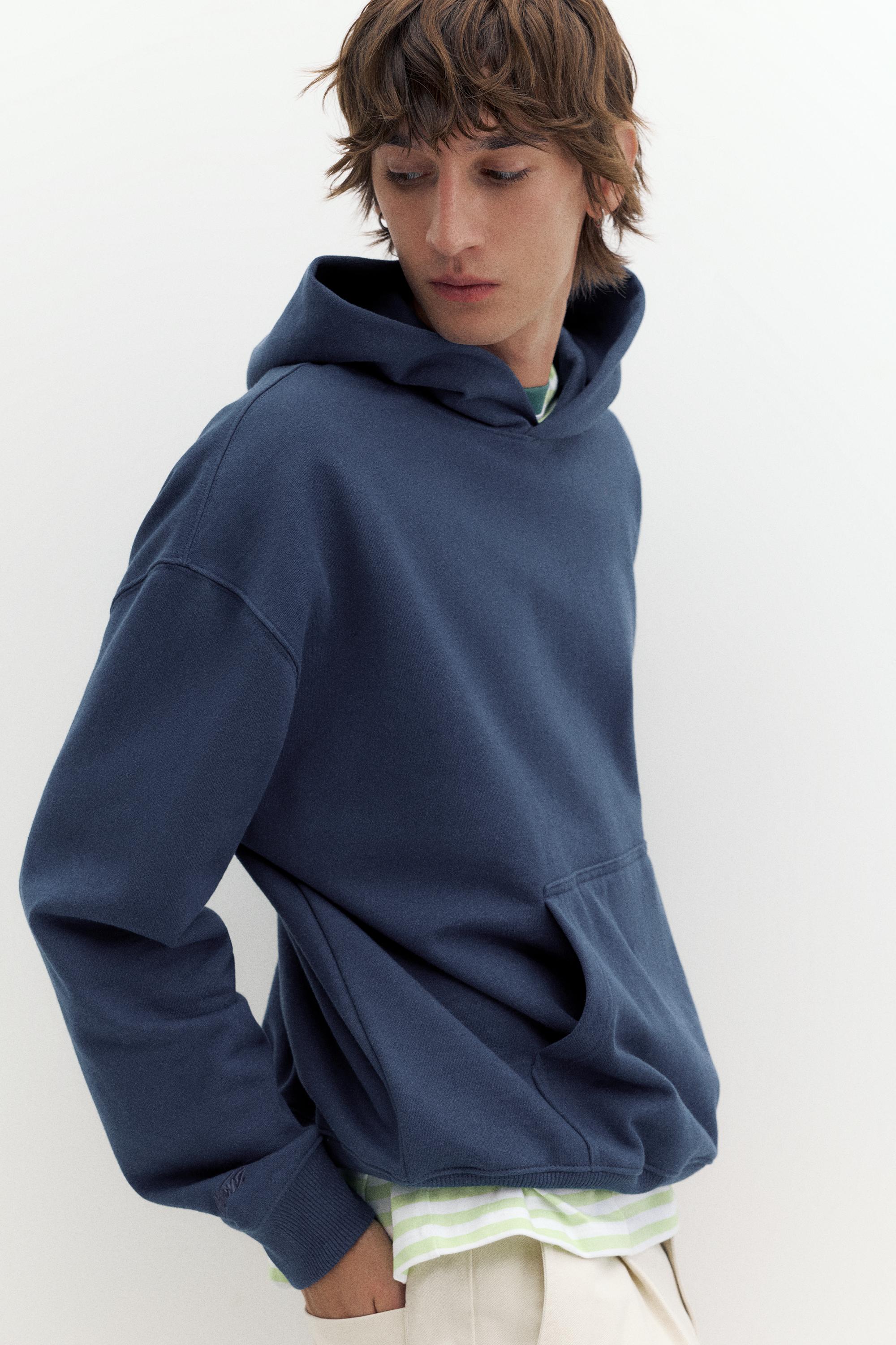 STWD boxy-fit logo hoodie — Blue