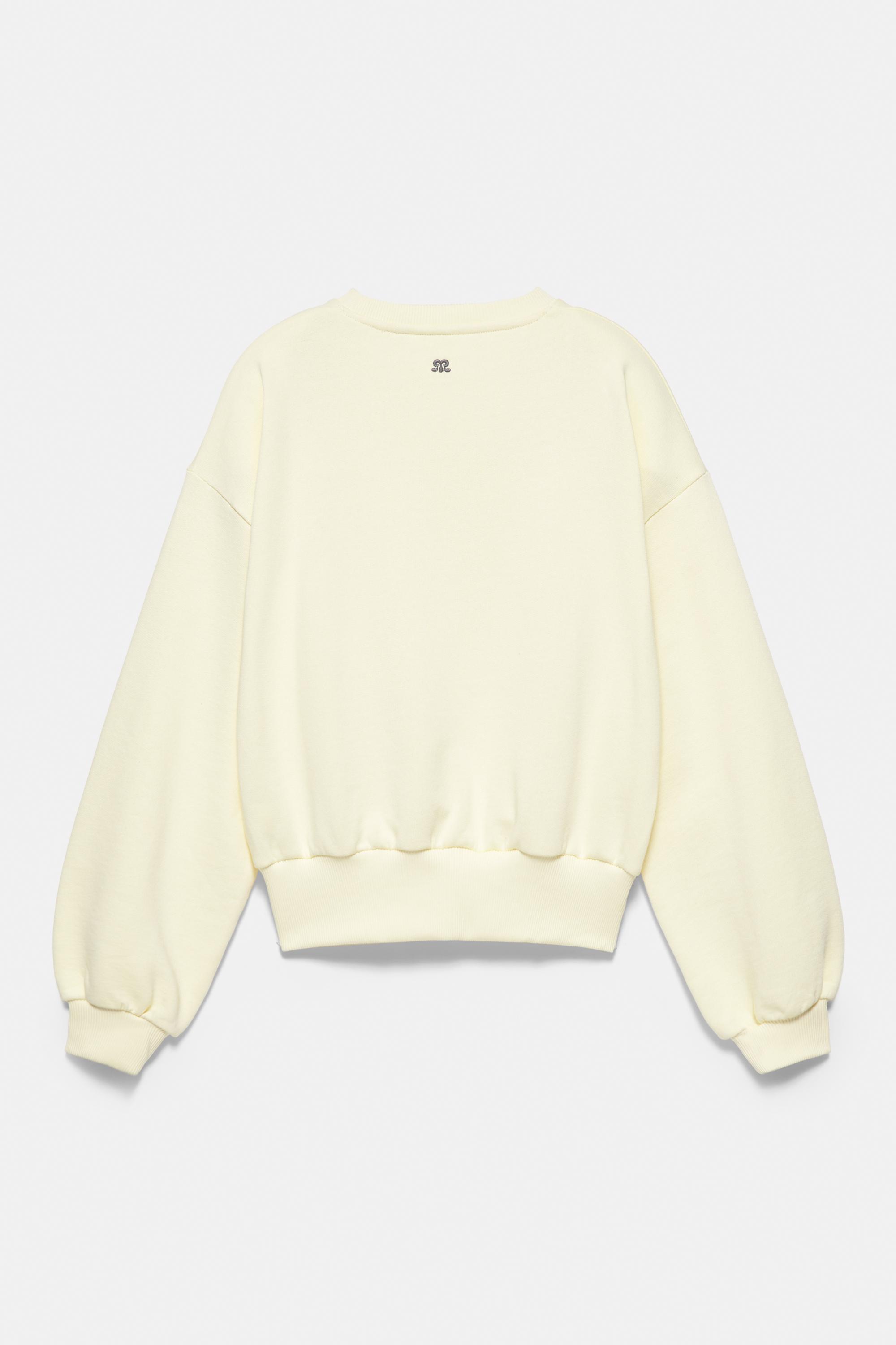 Round neck sweatshirt — Pale yellow