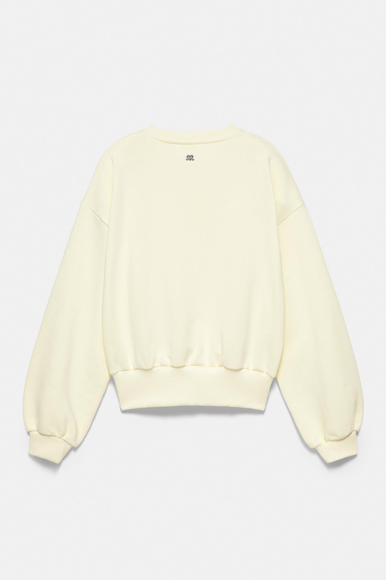 Round neck sweatshirt — Pale yellow