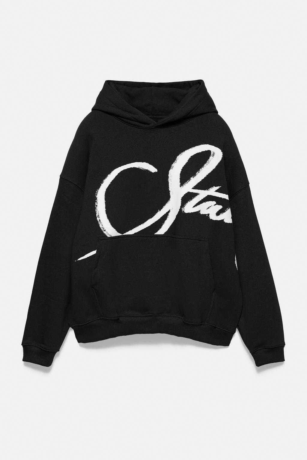 Pull&Bear Qara STWD kapüşonlu sviter