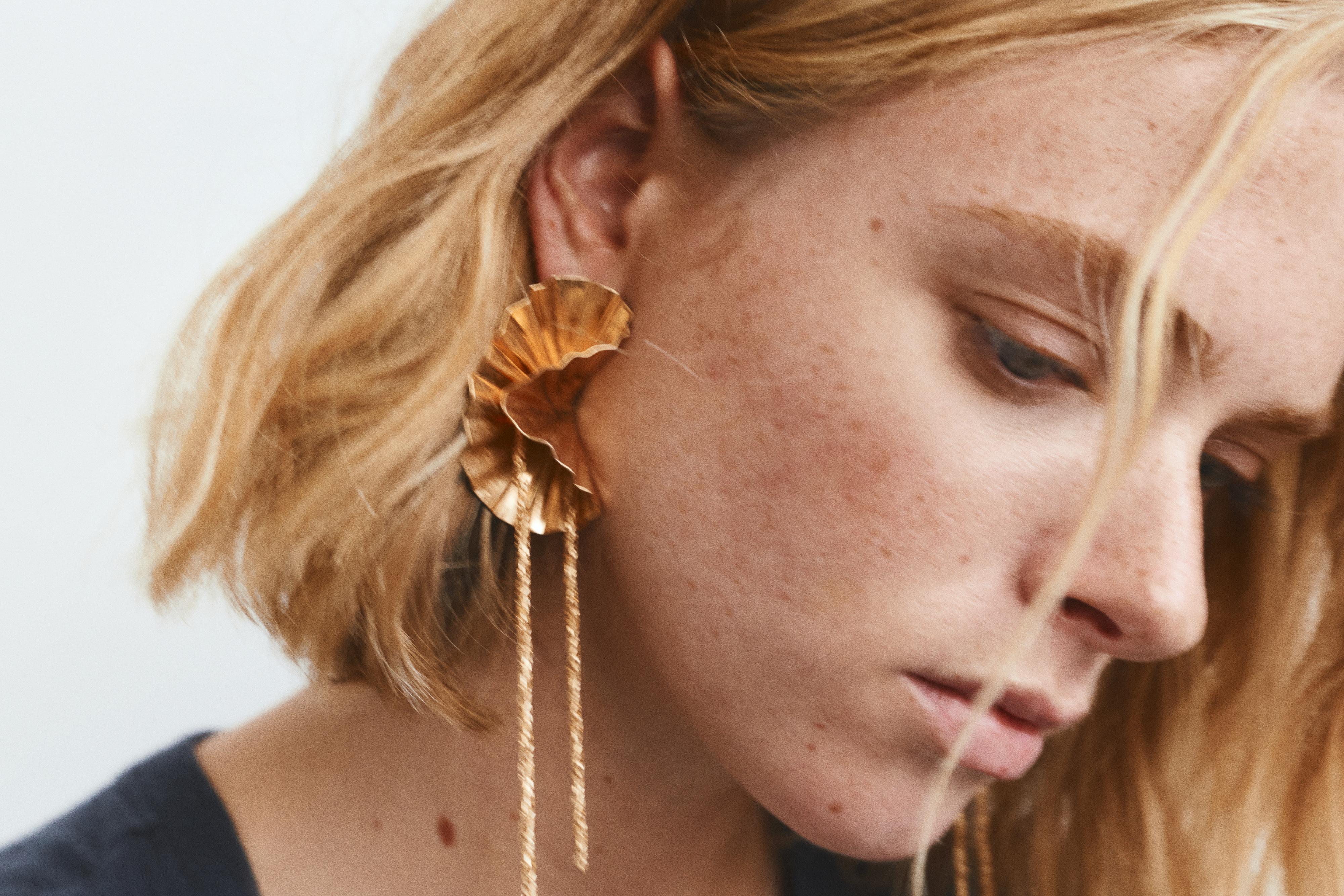 Zincirli çiçek küpe - Görsel 8