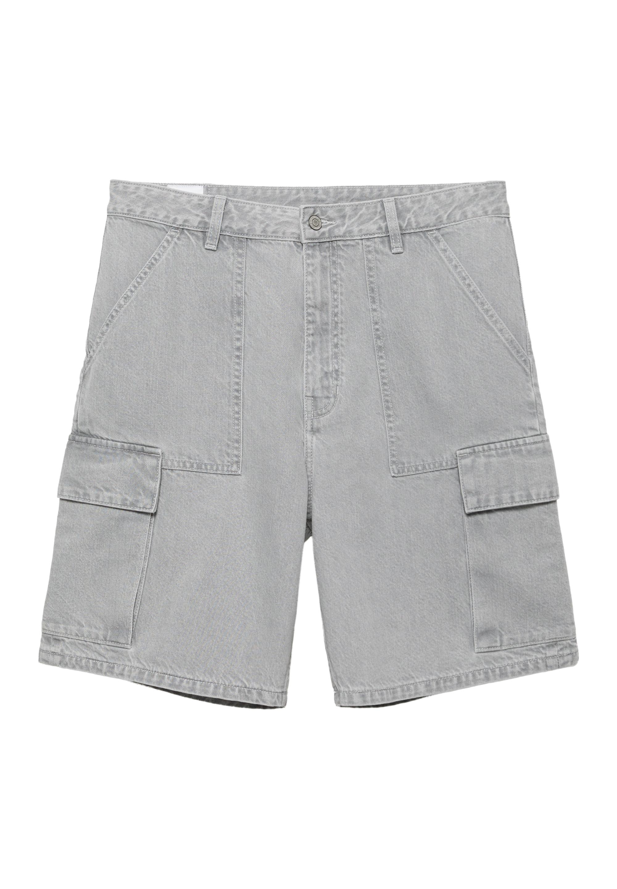 Baggy cargo Bermuda shorts — Pale grey