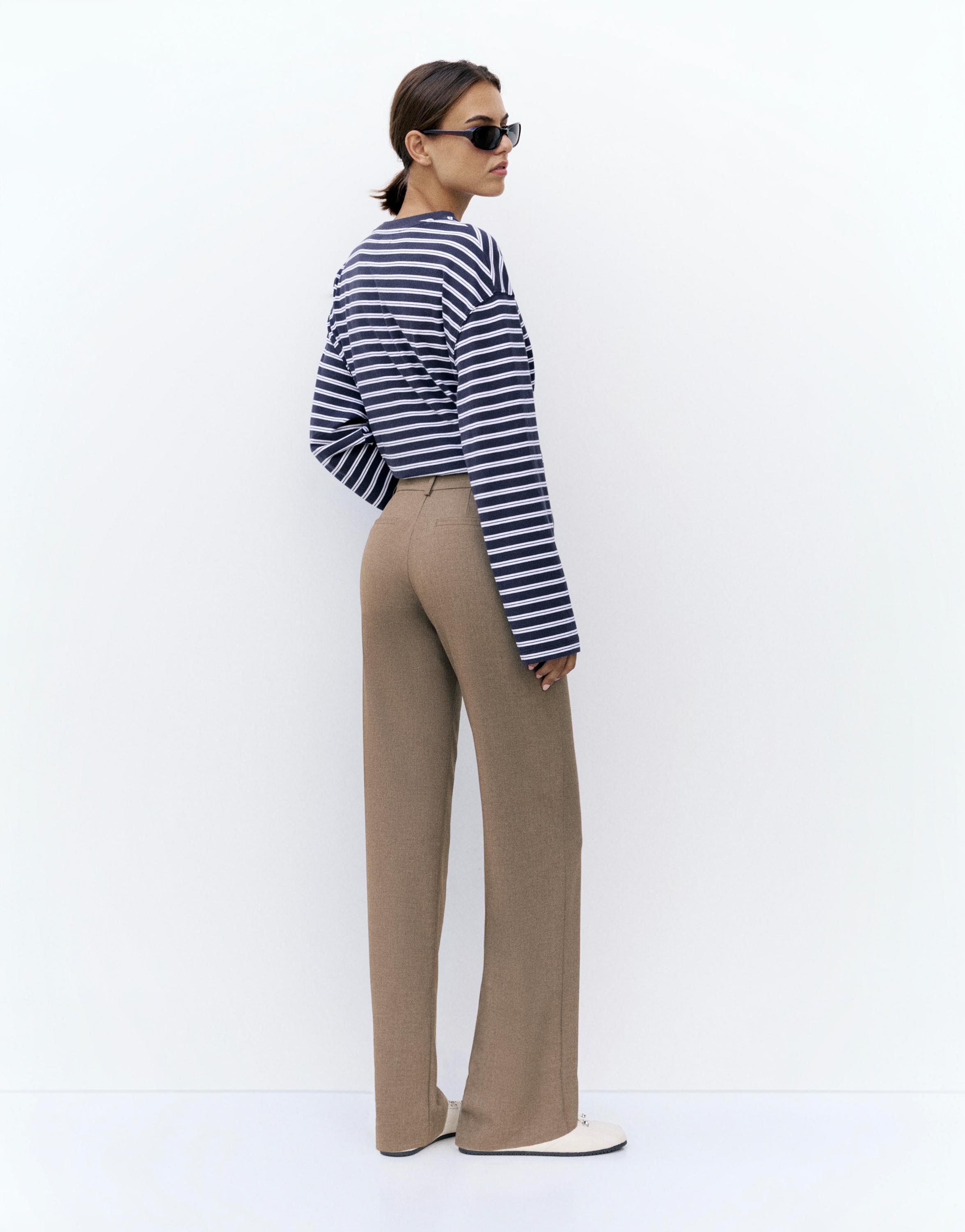 Straight-leg smart trousers — Mole brown