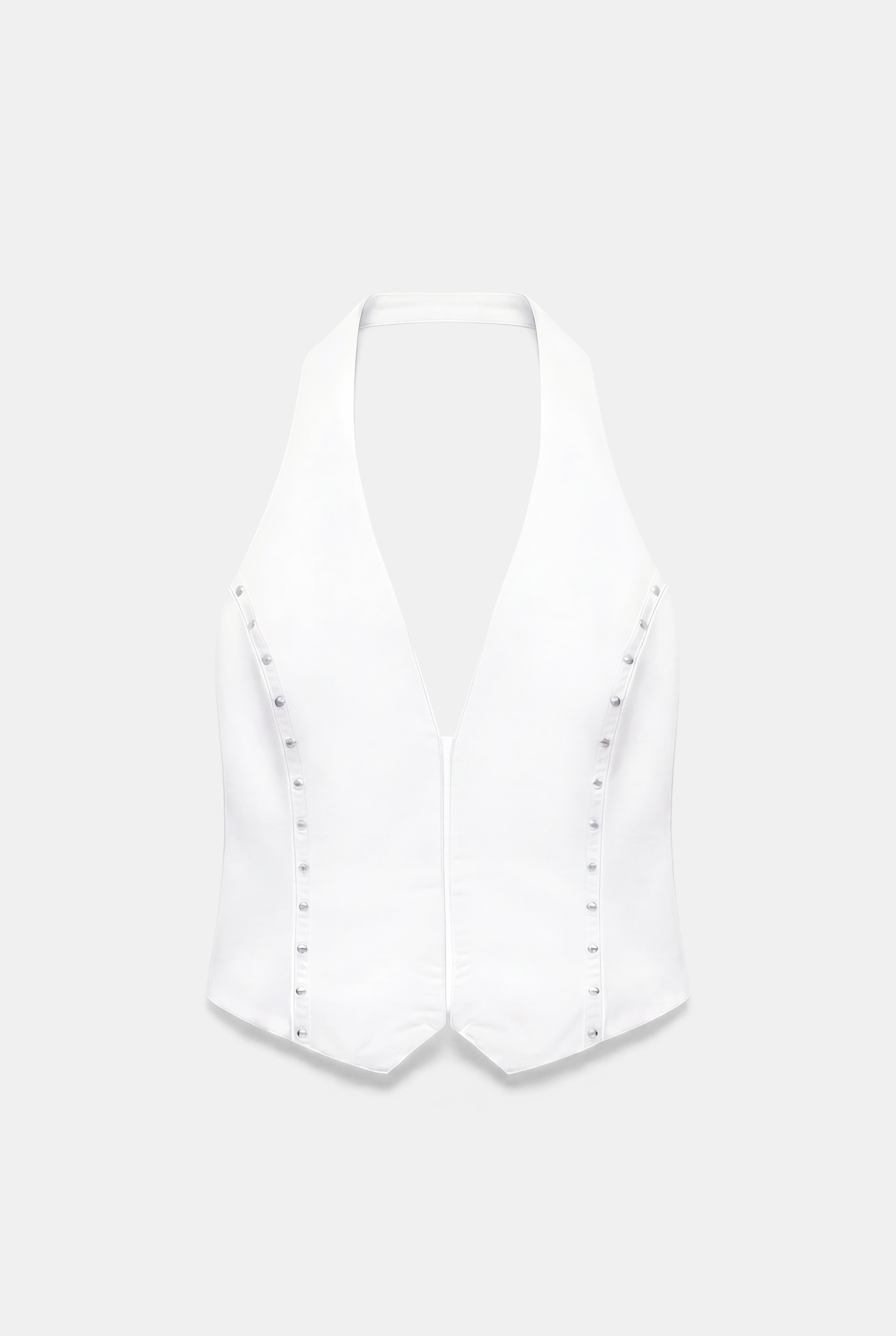 White studded halter top — White