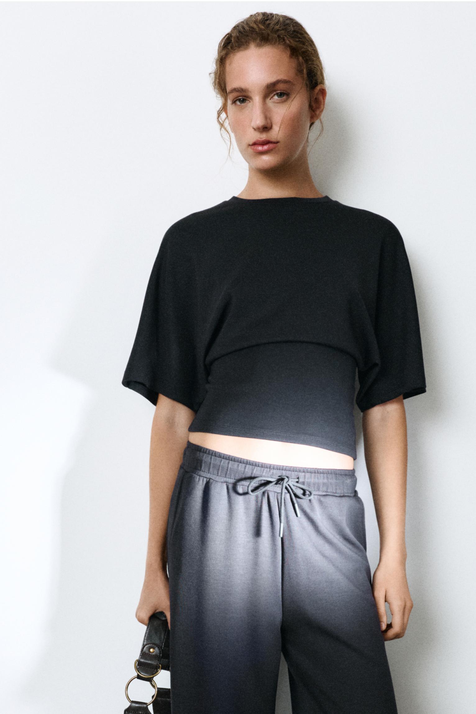 Modal batwing sleeve T-shirt — Anthracite grey