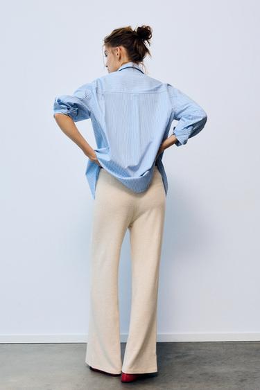 Soft touch wide-leg trousers — Ecru 5