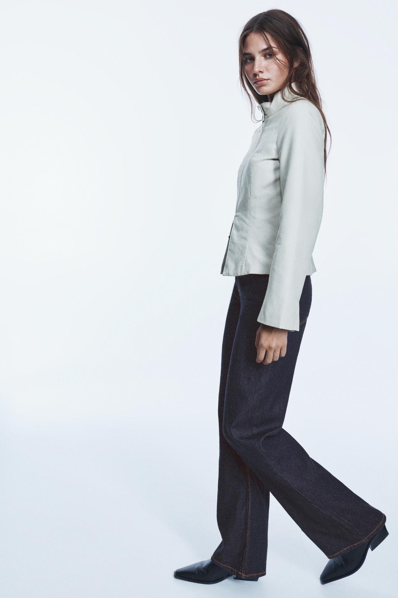 High-waist wide straight-leg jeans — Navy