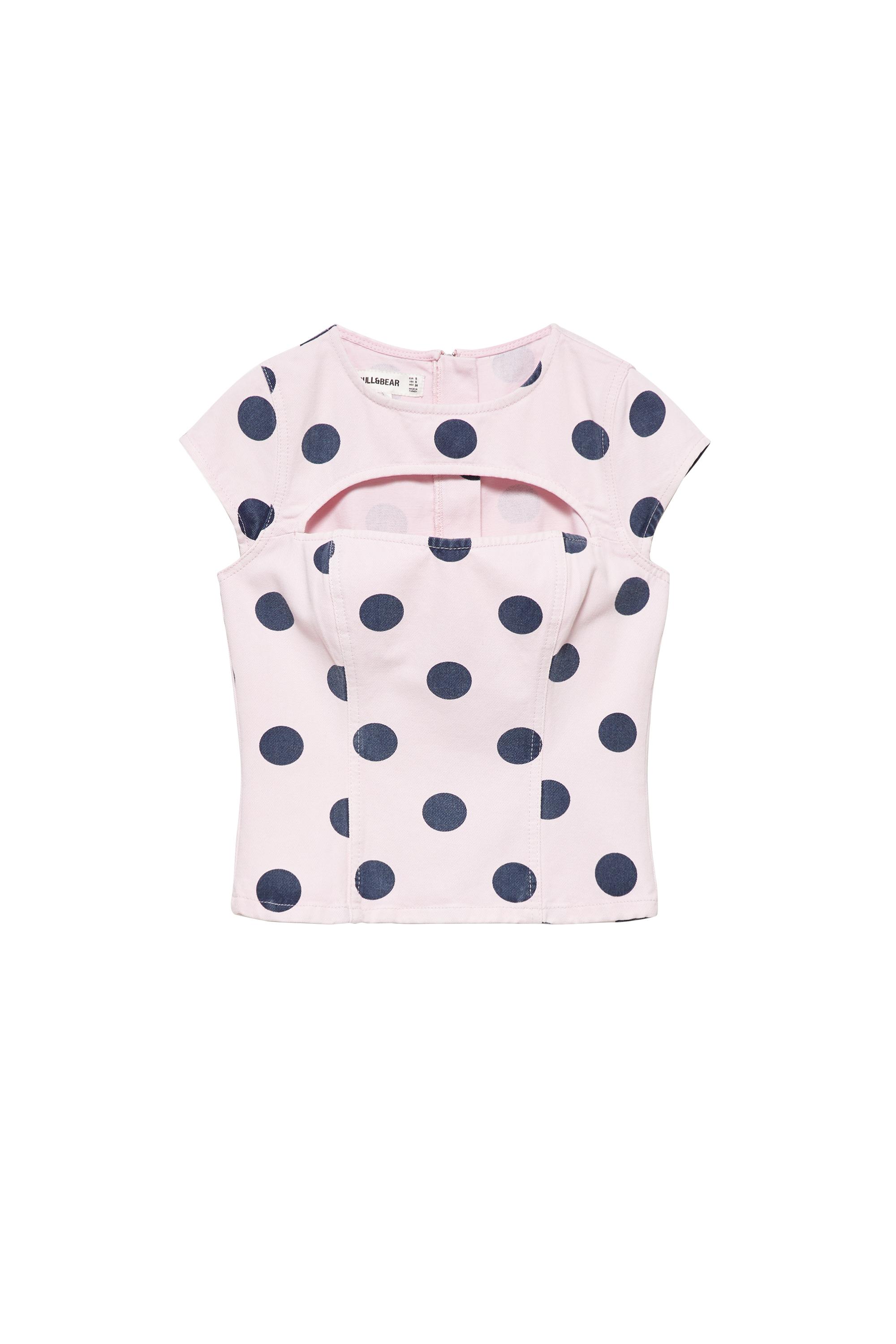 Pull&Bear Puantiyeli pencere detaylı top