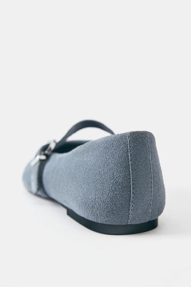 Leather ballerinas — Blue 4