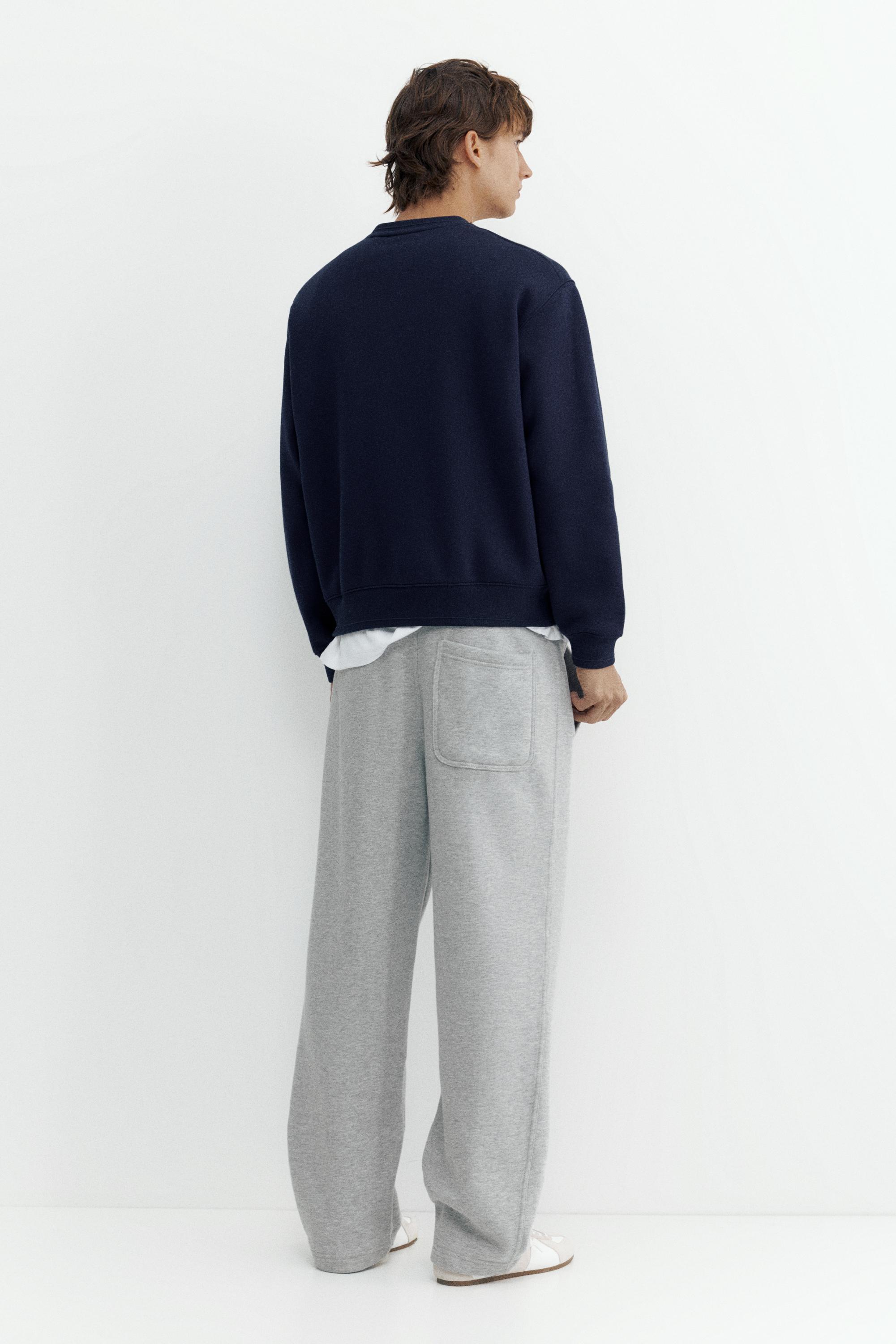 Basic baggy tracksuit bottoms — Grey marl