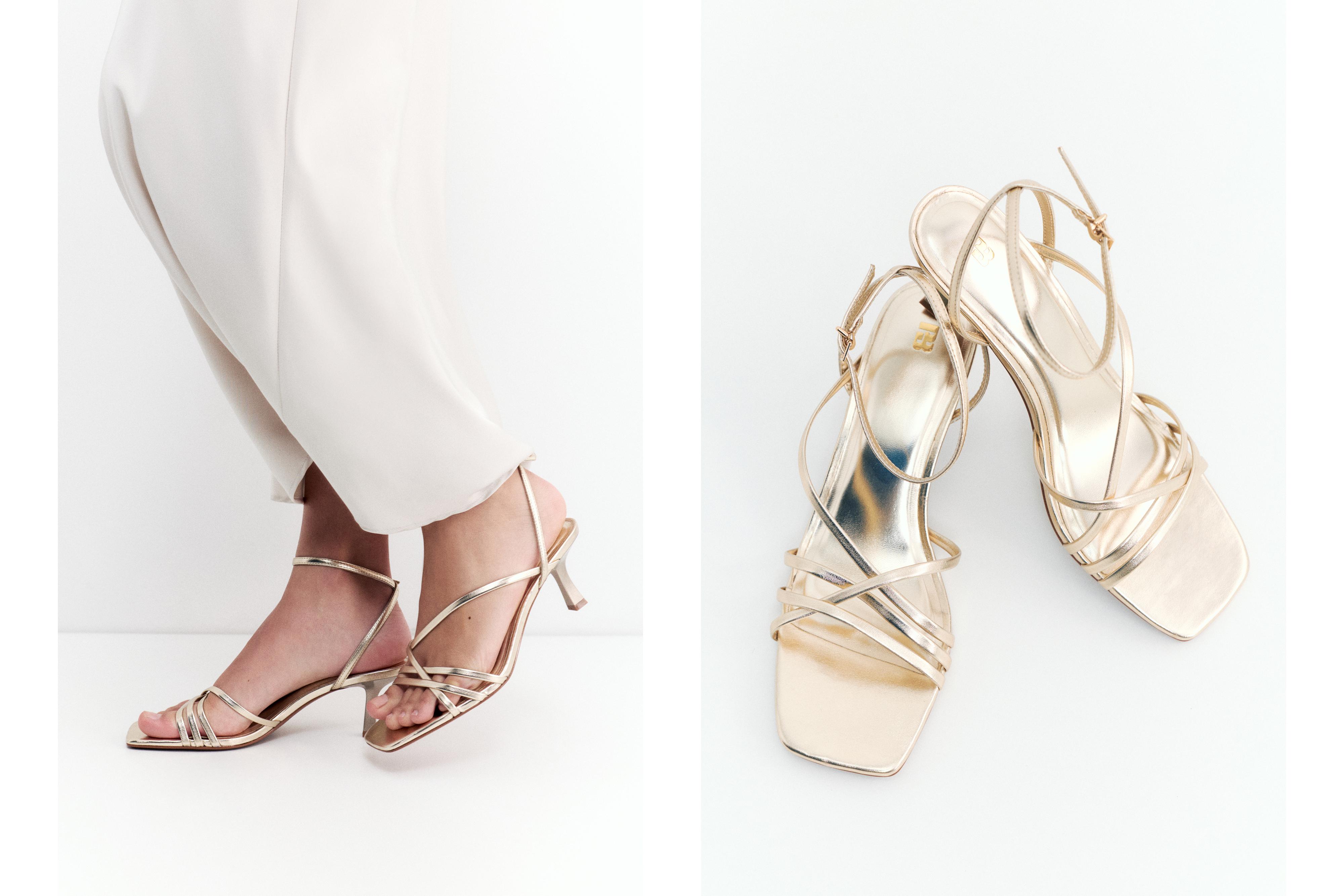 Strappy high-heel sandals — Gold