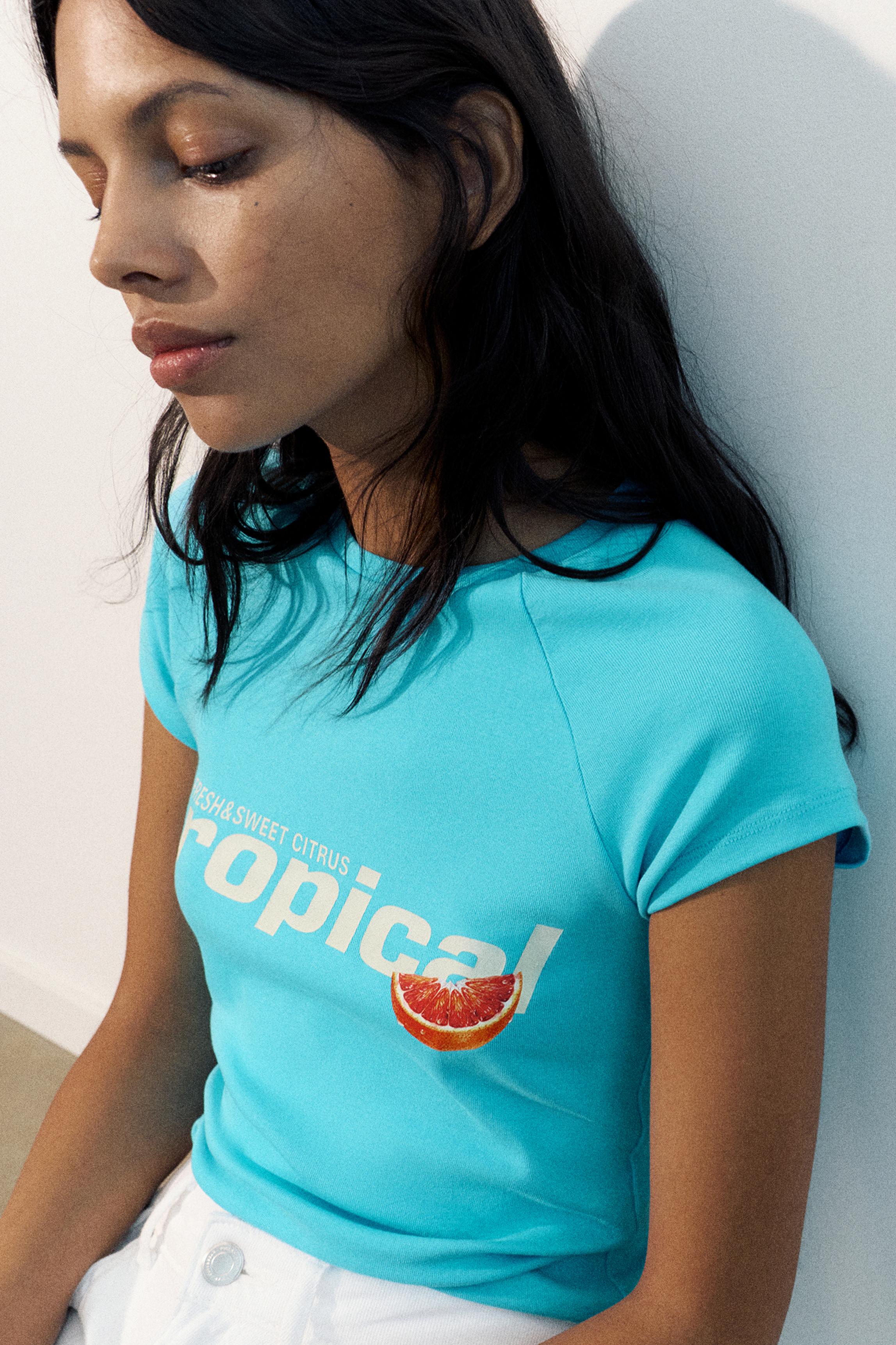 Fruit graphic T-shirt — Turquoise