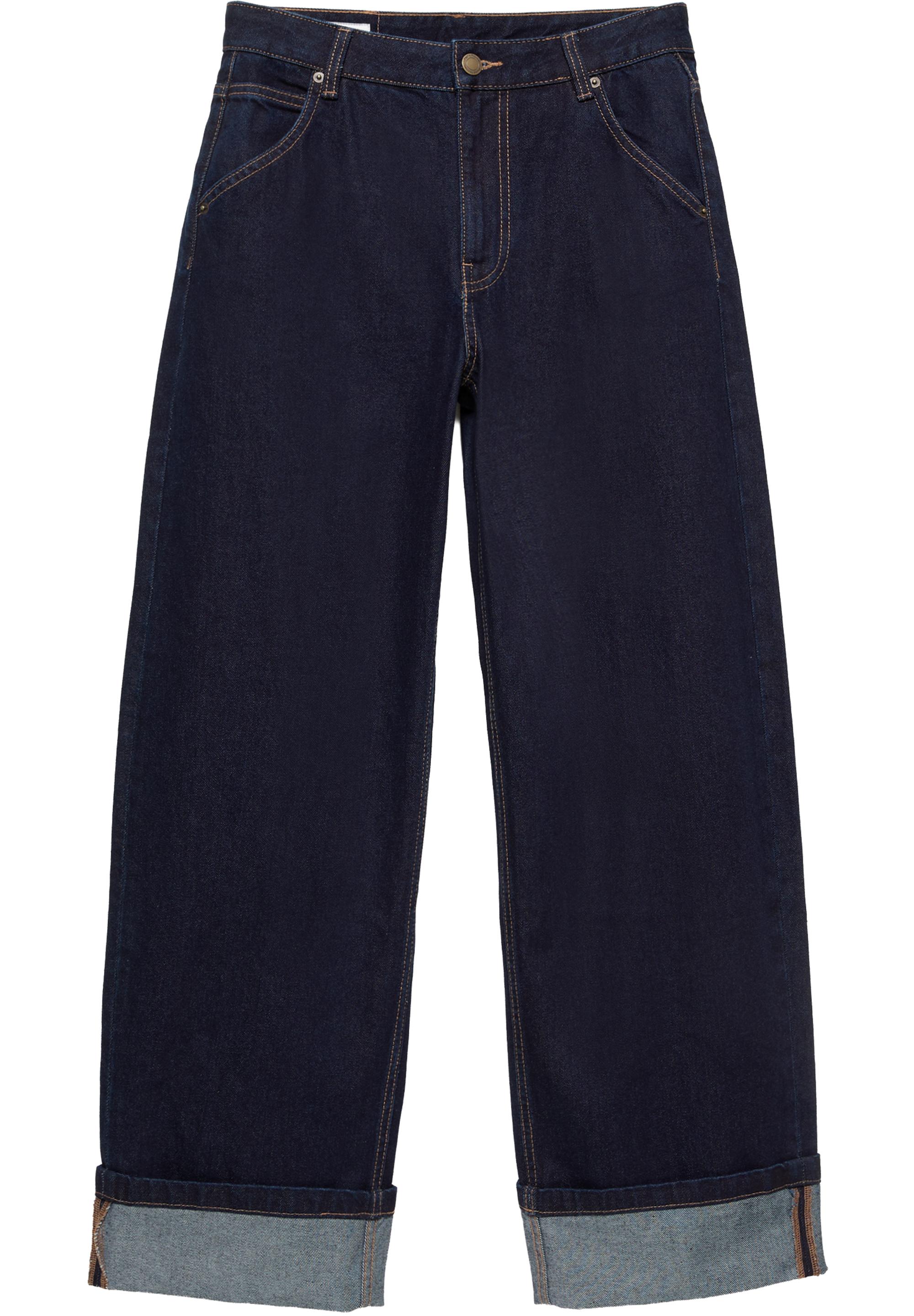 Turn-up hem jeans — Dark navy