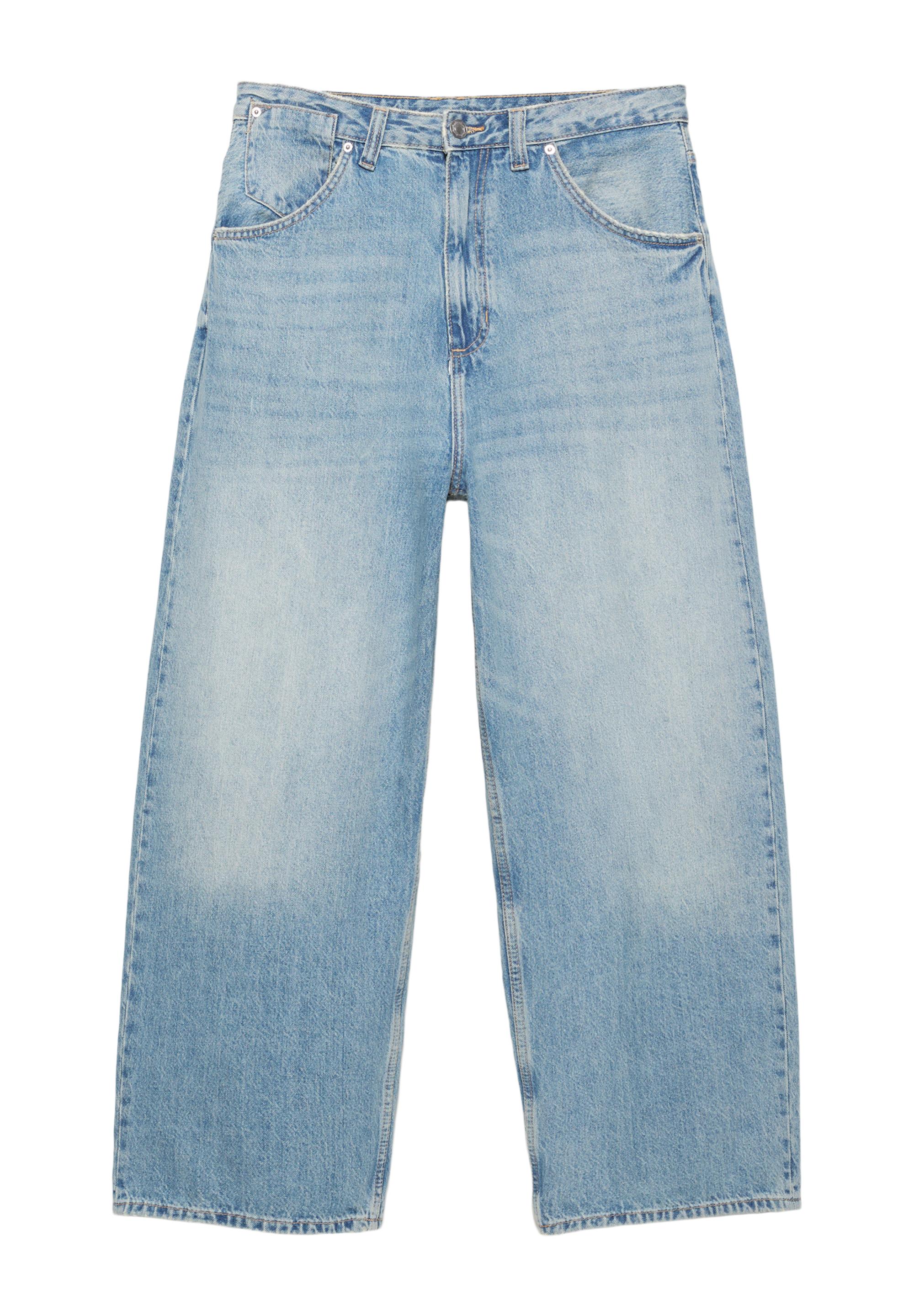 Embroidered super baggy jeans — Medium blue