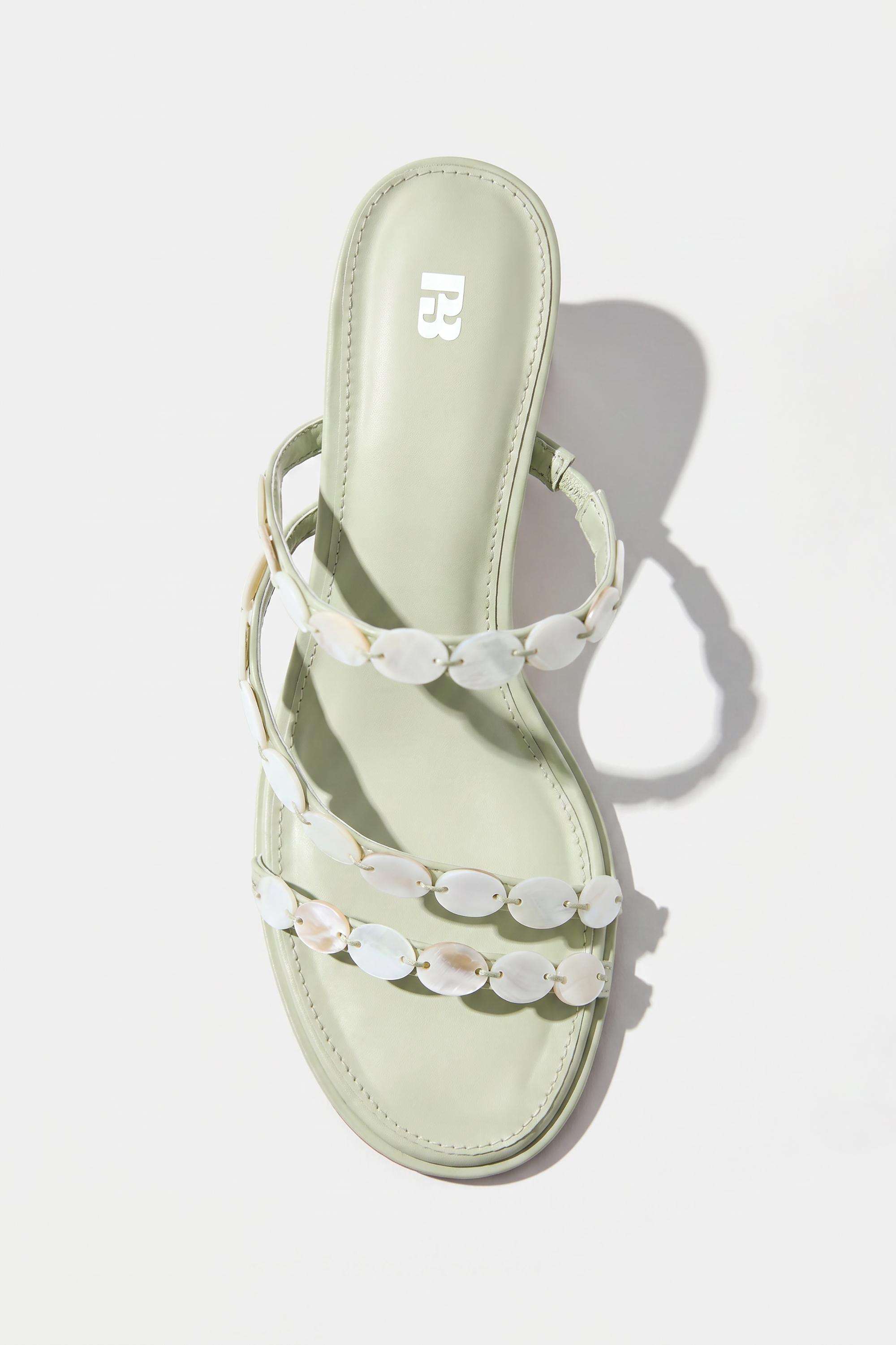 Beaded high-heel sandals — Green