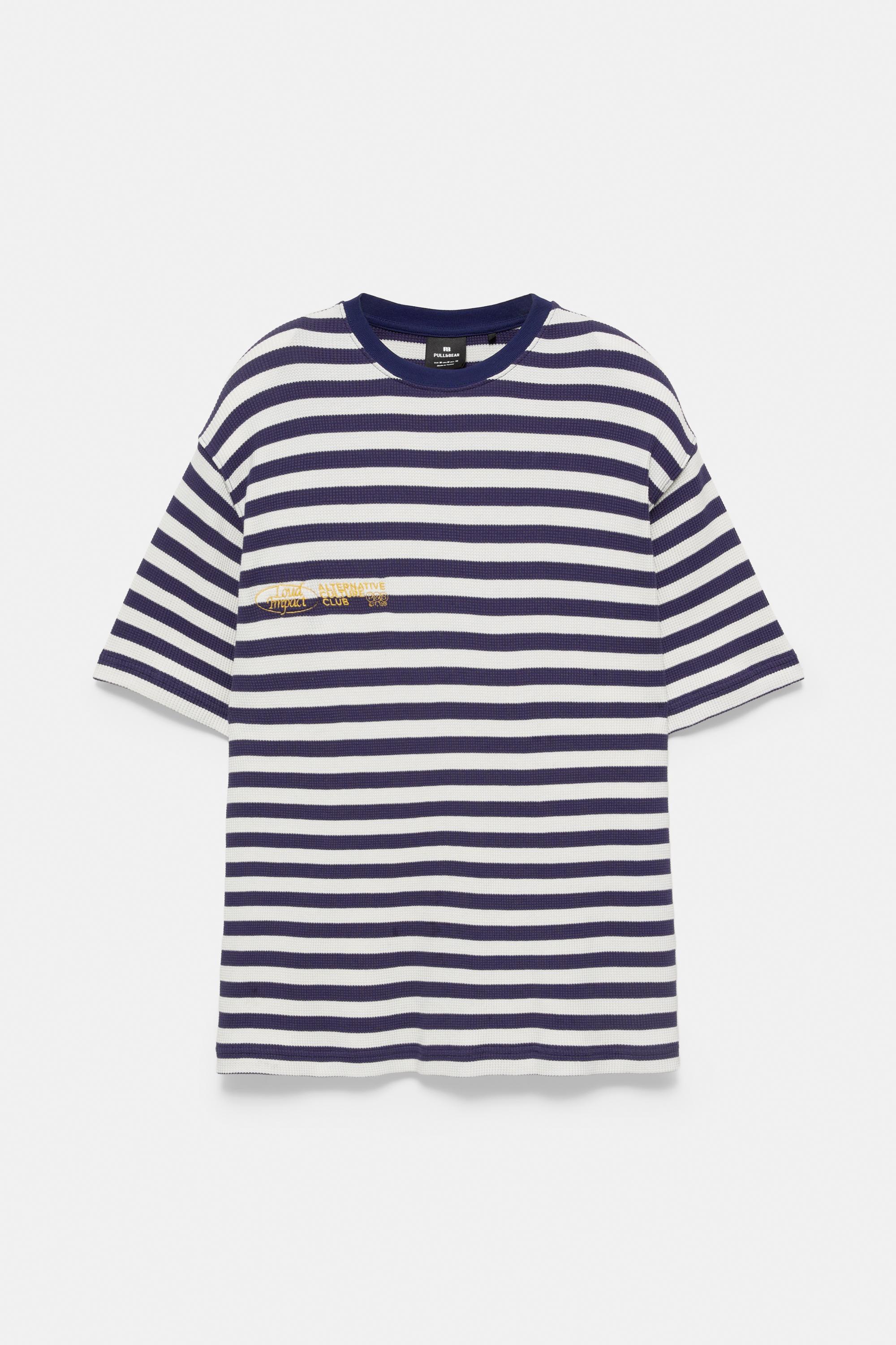 Regular fit striped T-shirt — Blue/White