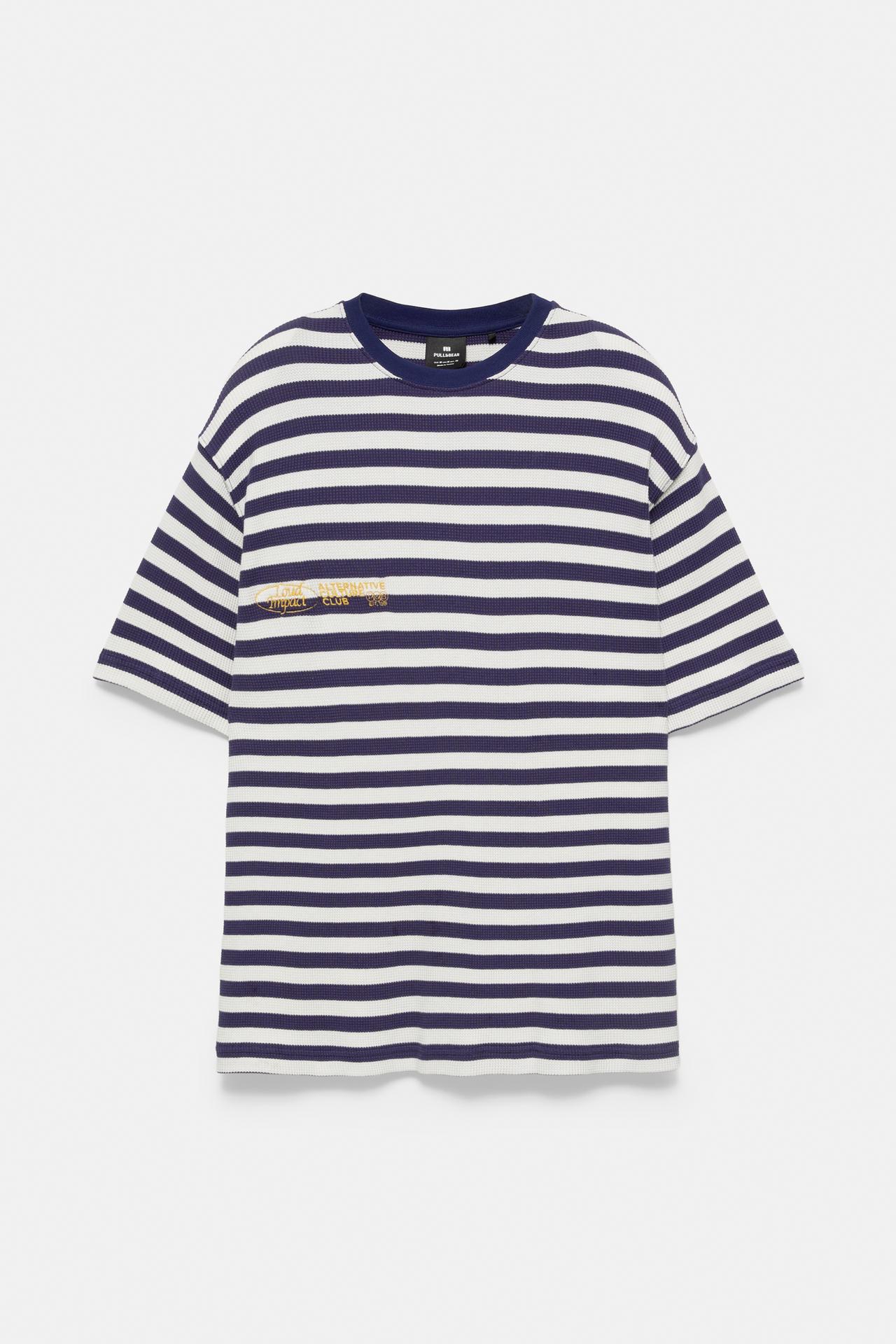 Regular fit striped T-shirt — Blue/White