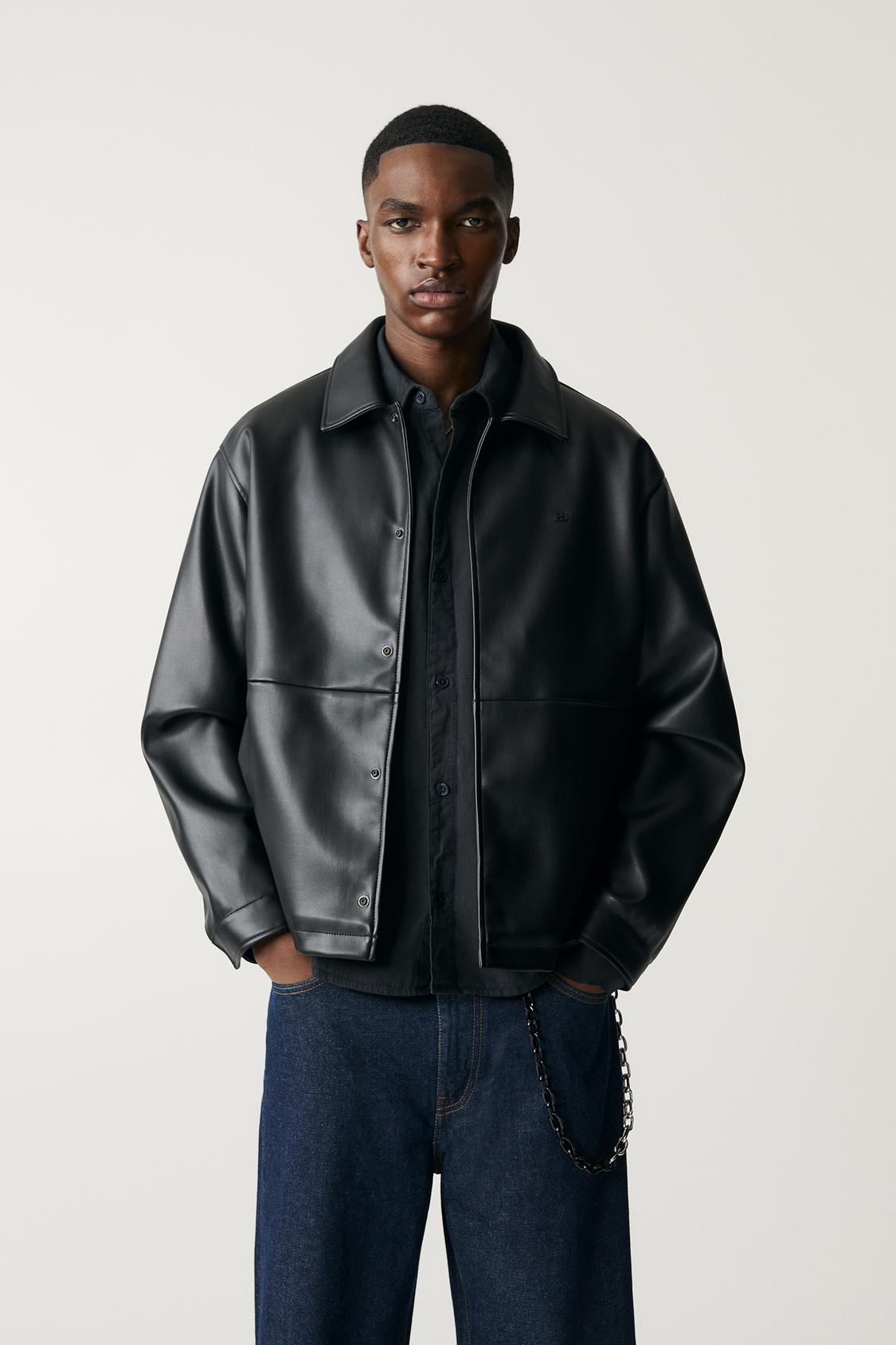 Chaqueta Acolchada Chamarra De Mezclilla Negra Pull And Bear Bear