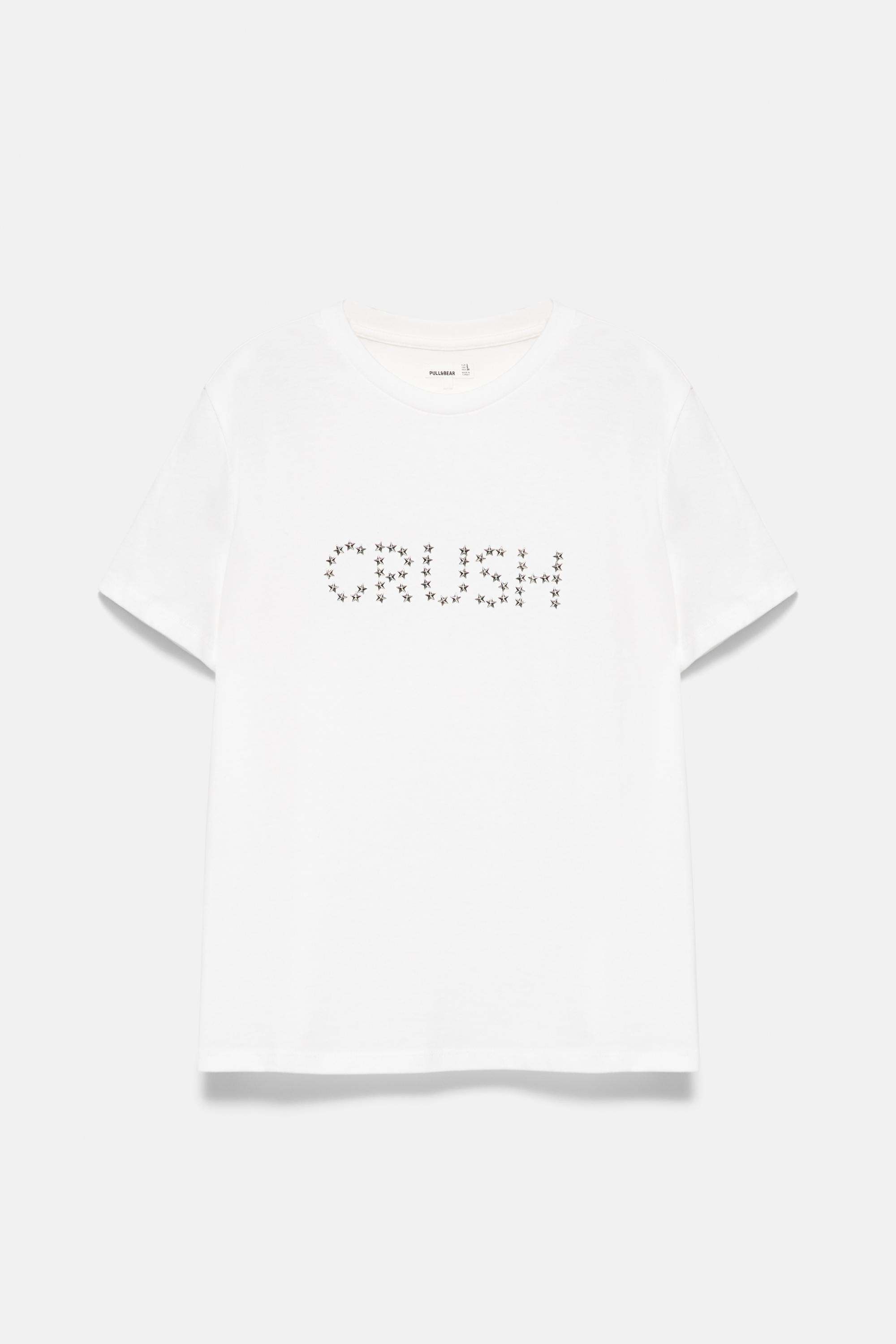 Studded graphic T-shirt — White