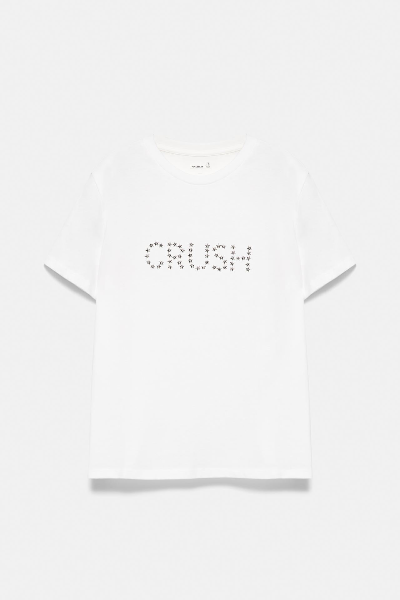 Studded graphic T-shirt — White