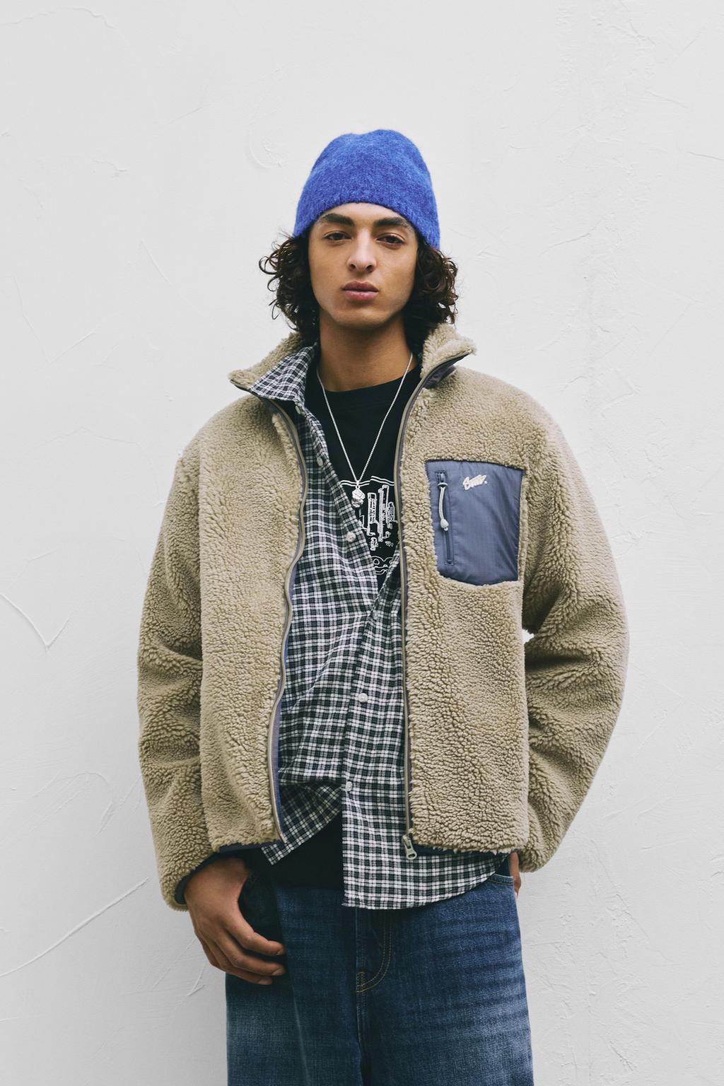 Chaqueta combinada borreguillo PULL&BEAR - Main Image