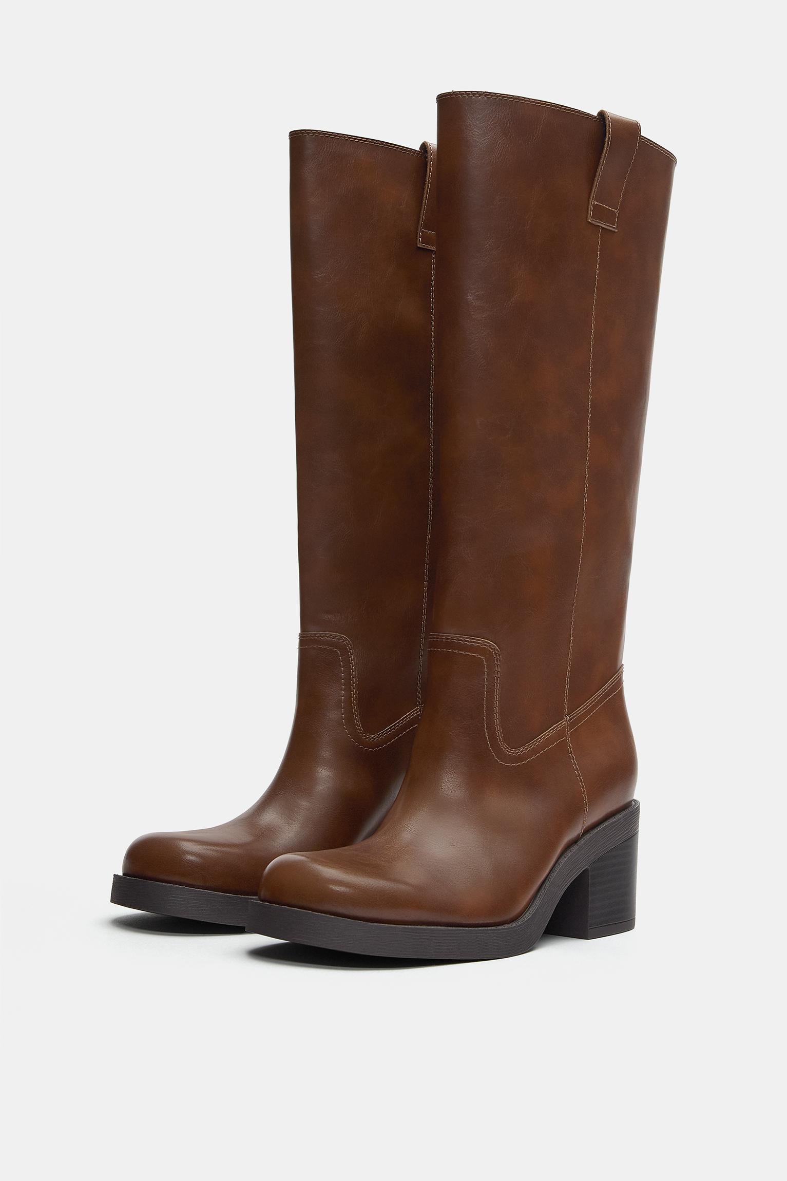 High-heel boots — Brown