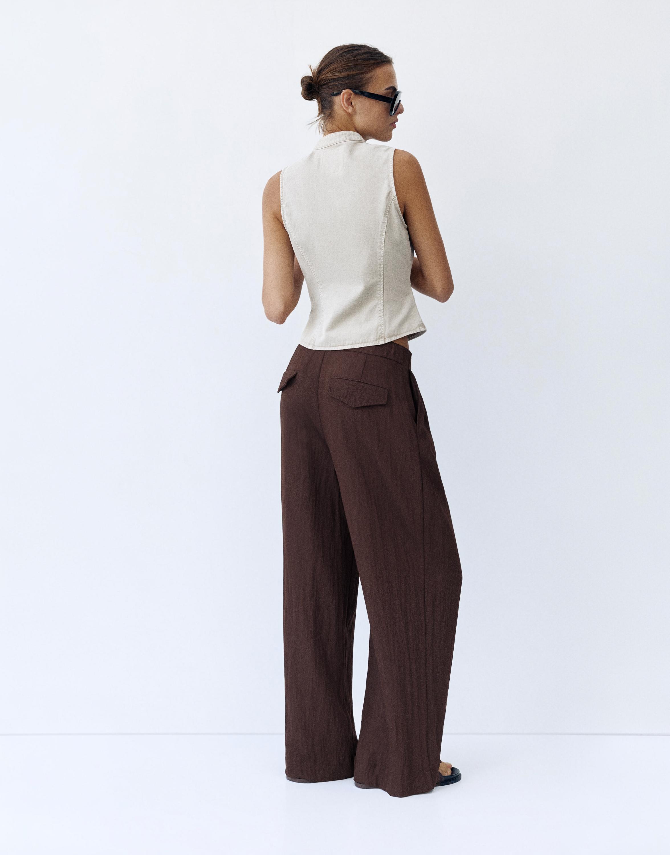 Darted smart trousers — Brown