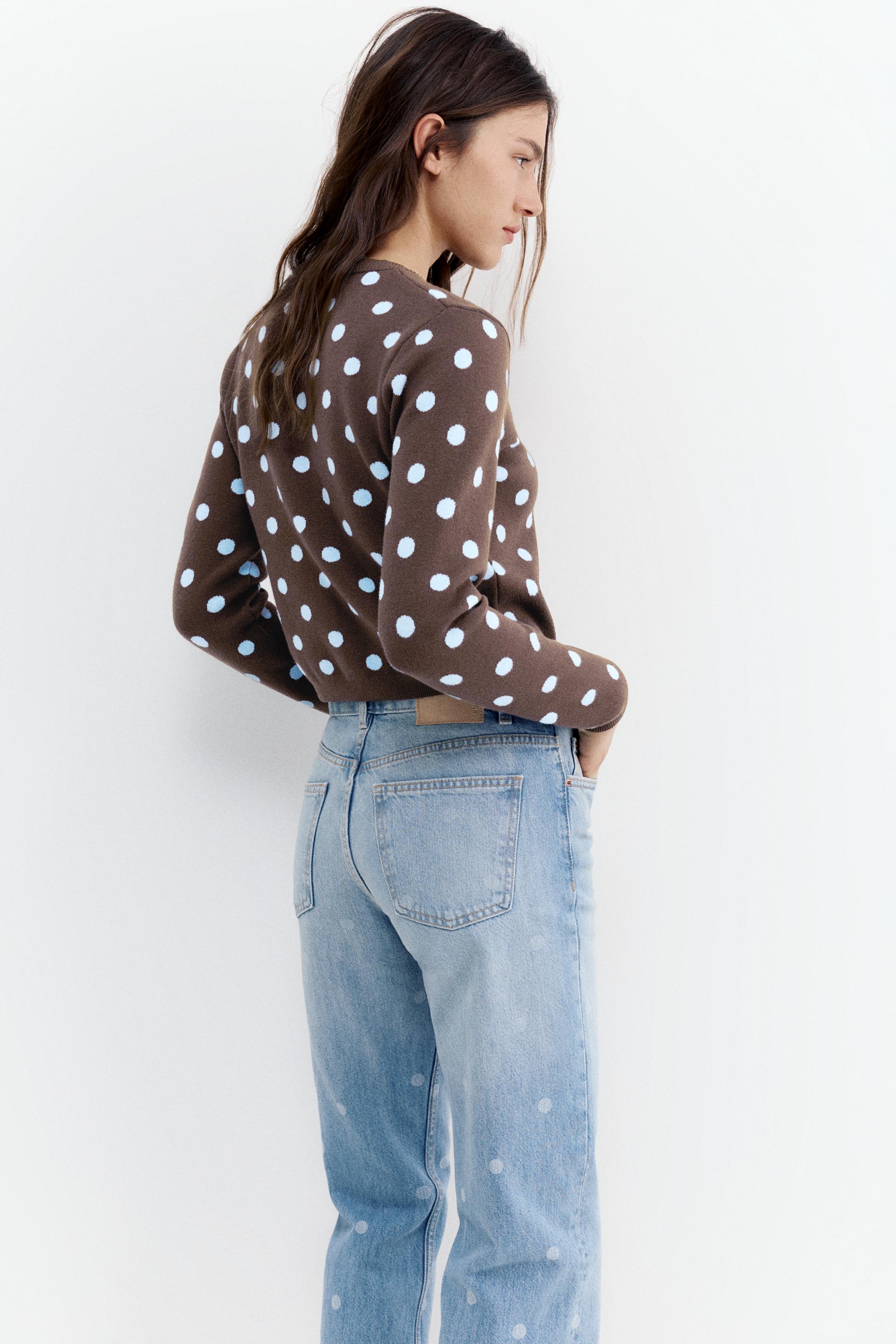 Puantiye desenli hırka - Görsel 18